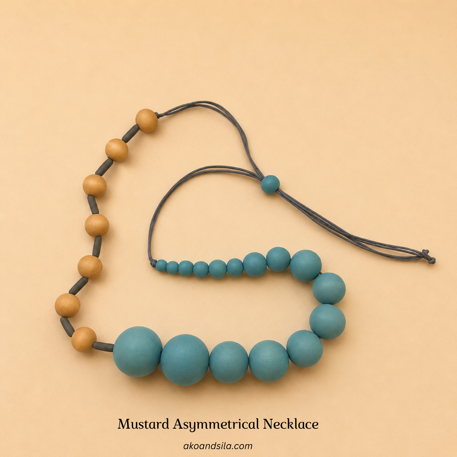 Mustard Asymmetrical Necklace - Image 3