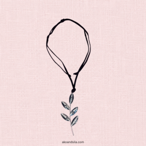 Silver Leaf Branch Cord Necklace