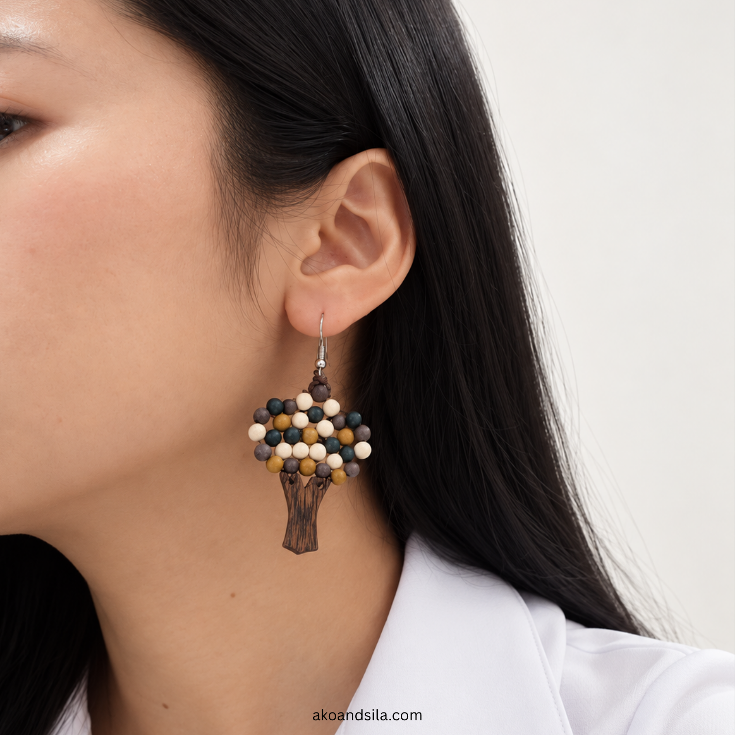Mustard Tree Wood Earrings - Image 2