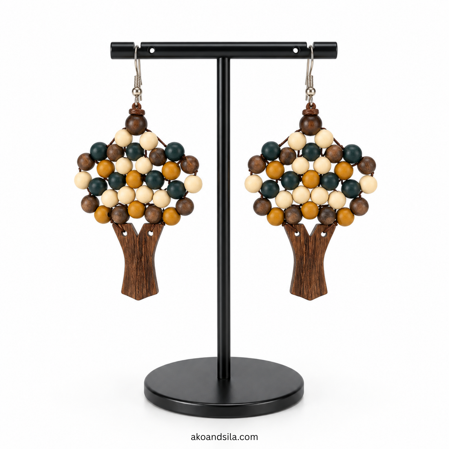 Mustard Tree Wood Earrings - Image 3