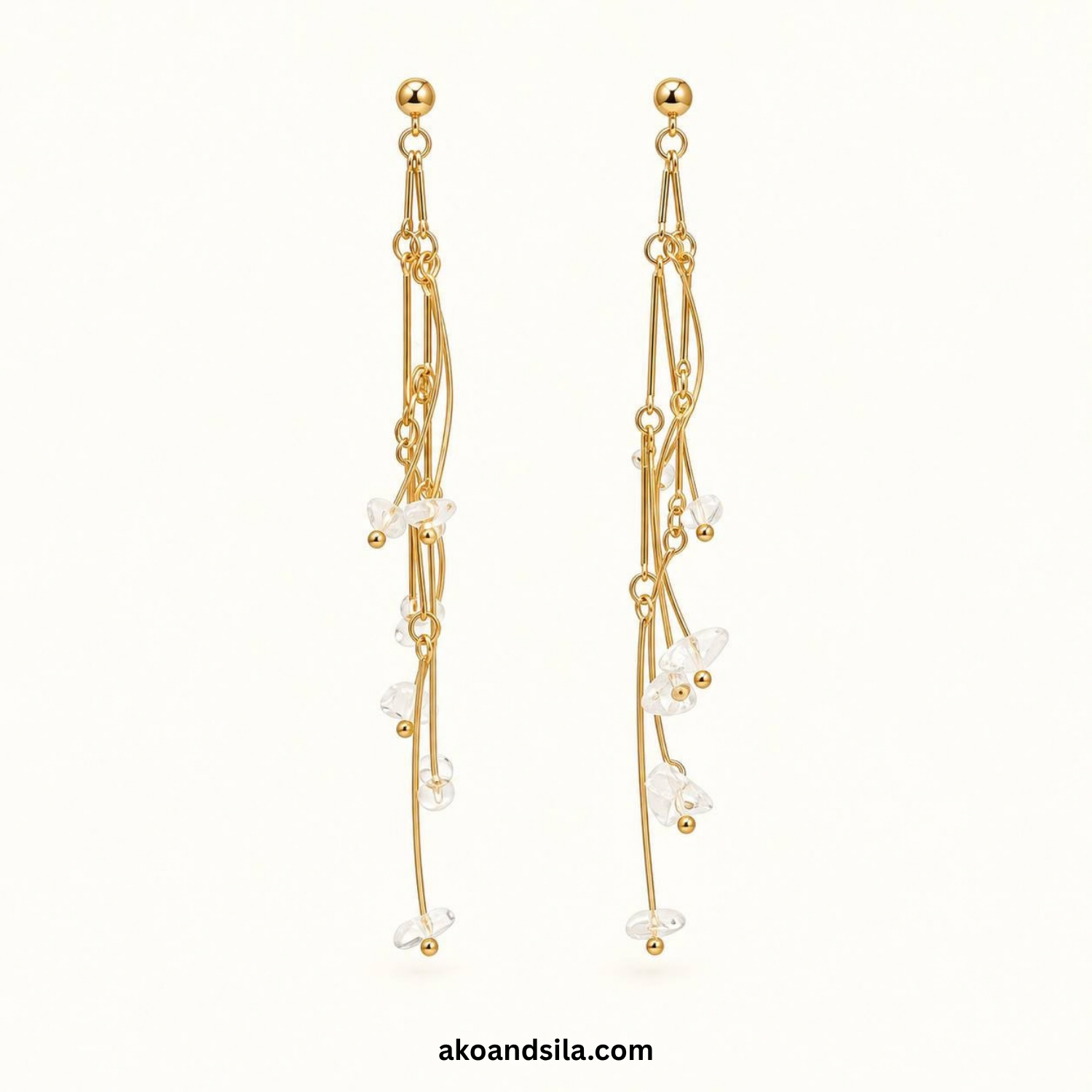 Golden Droplet Acrylic Earrings - Image 4