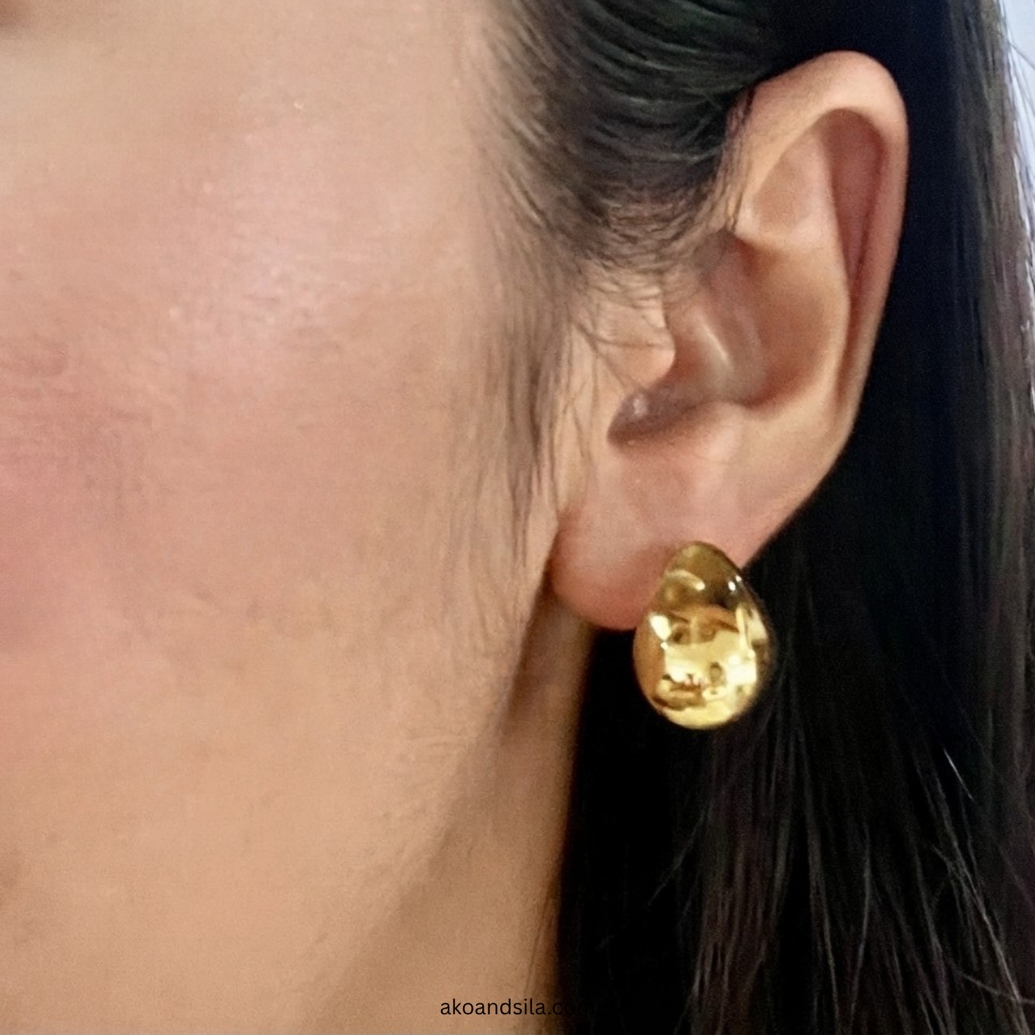 Golden Dome Stud Earrings - Image 2