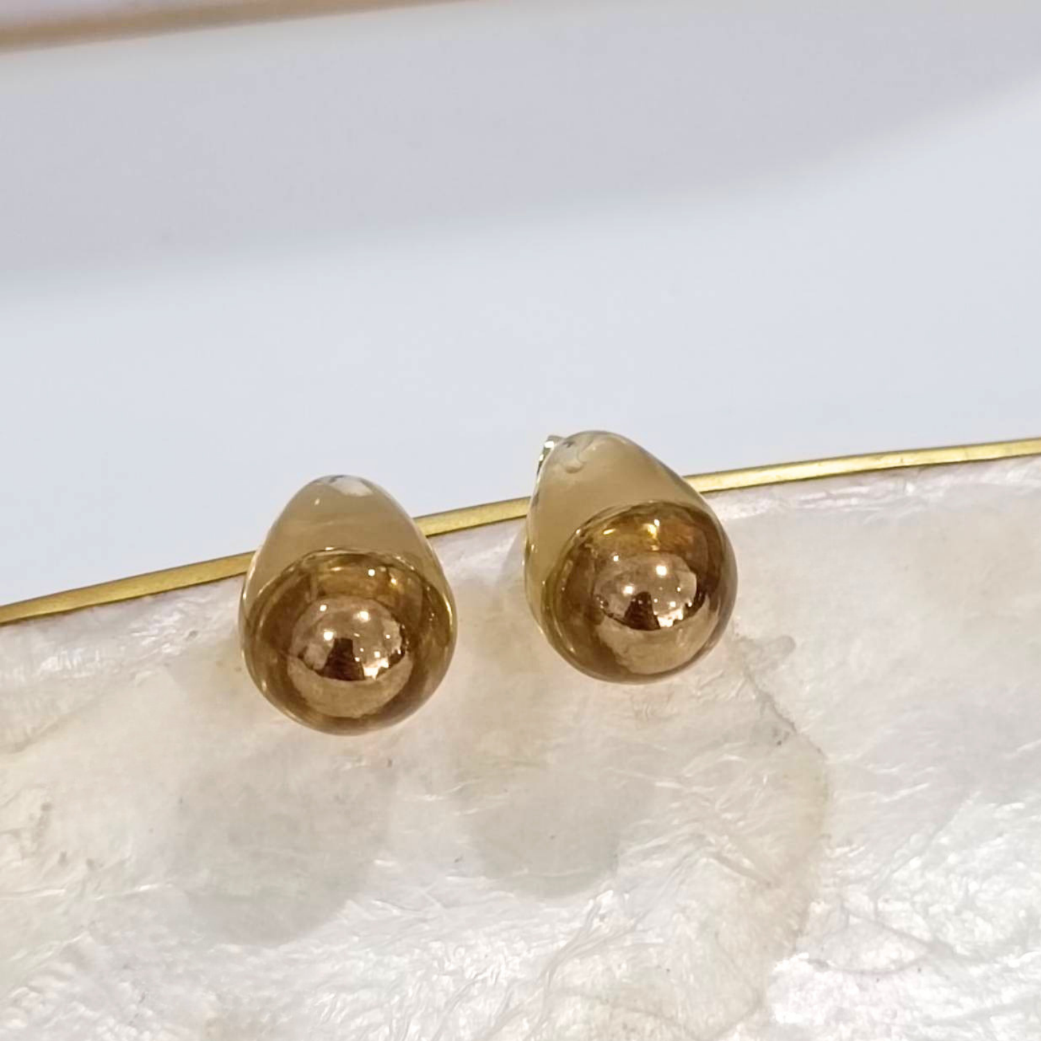 Golden Dome Stud Earrings - Image 4