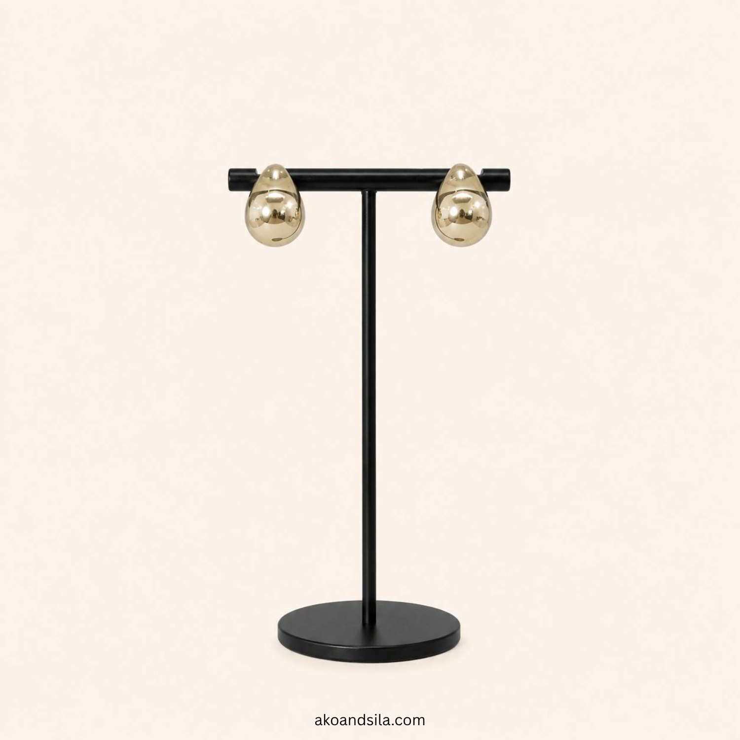Silver Dome Stud Earrings - Image 4