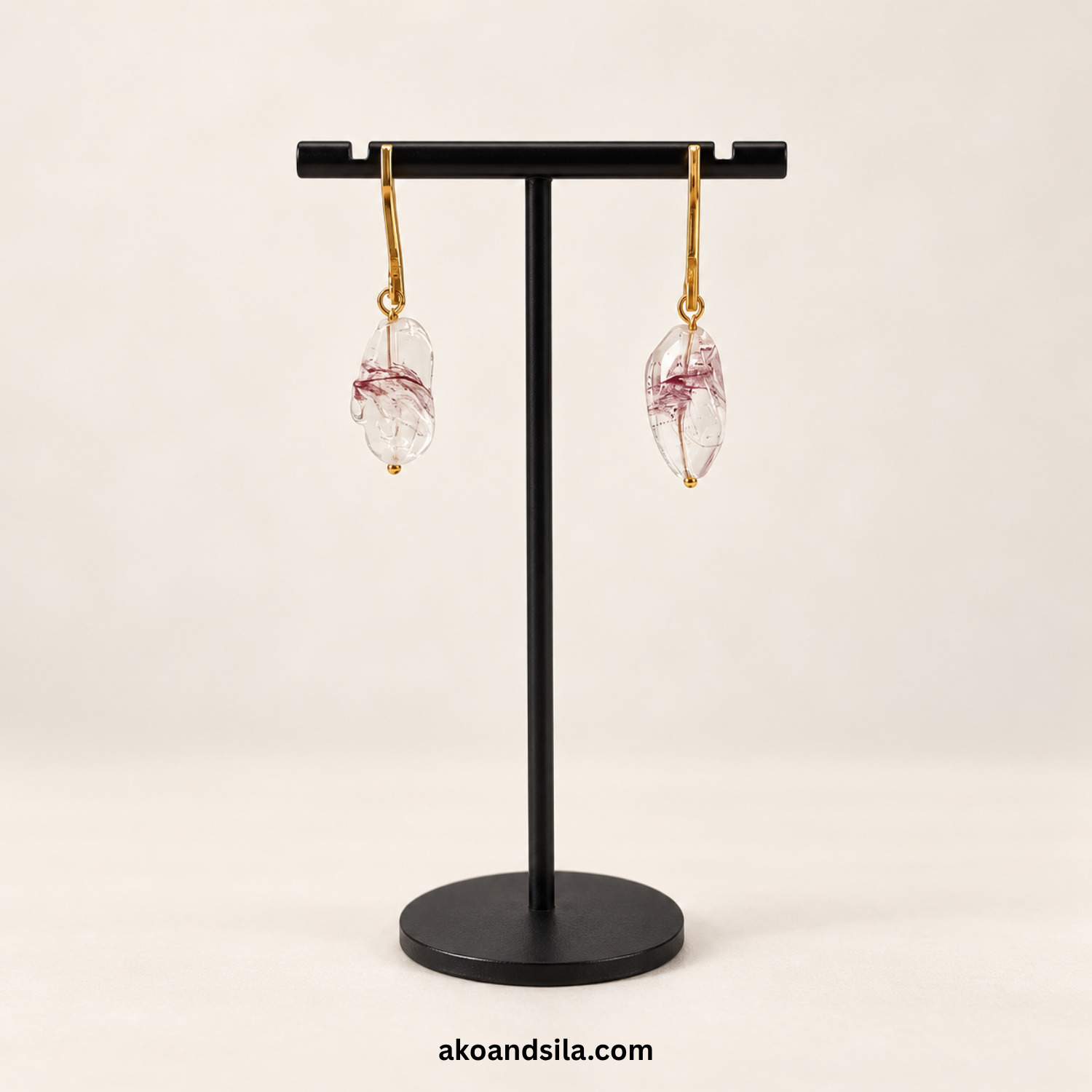 Pink Marquise Acrylic Earrings - Image 3