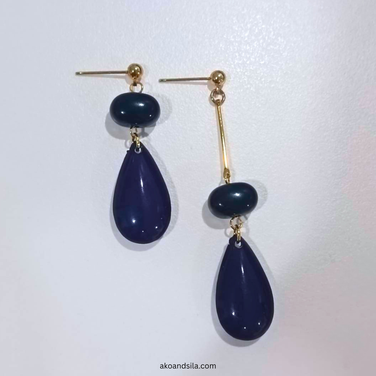 Midnight Teardrop Acrylic Earrings - Image 3