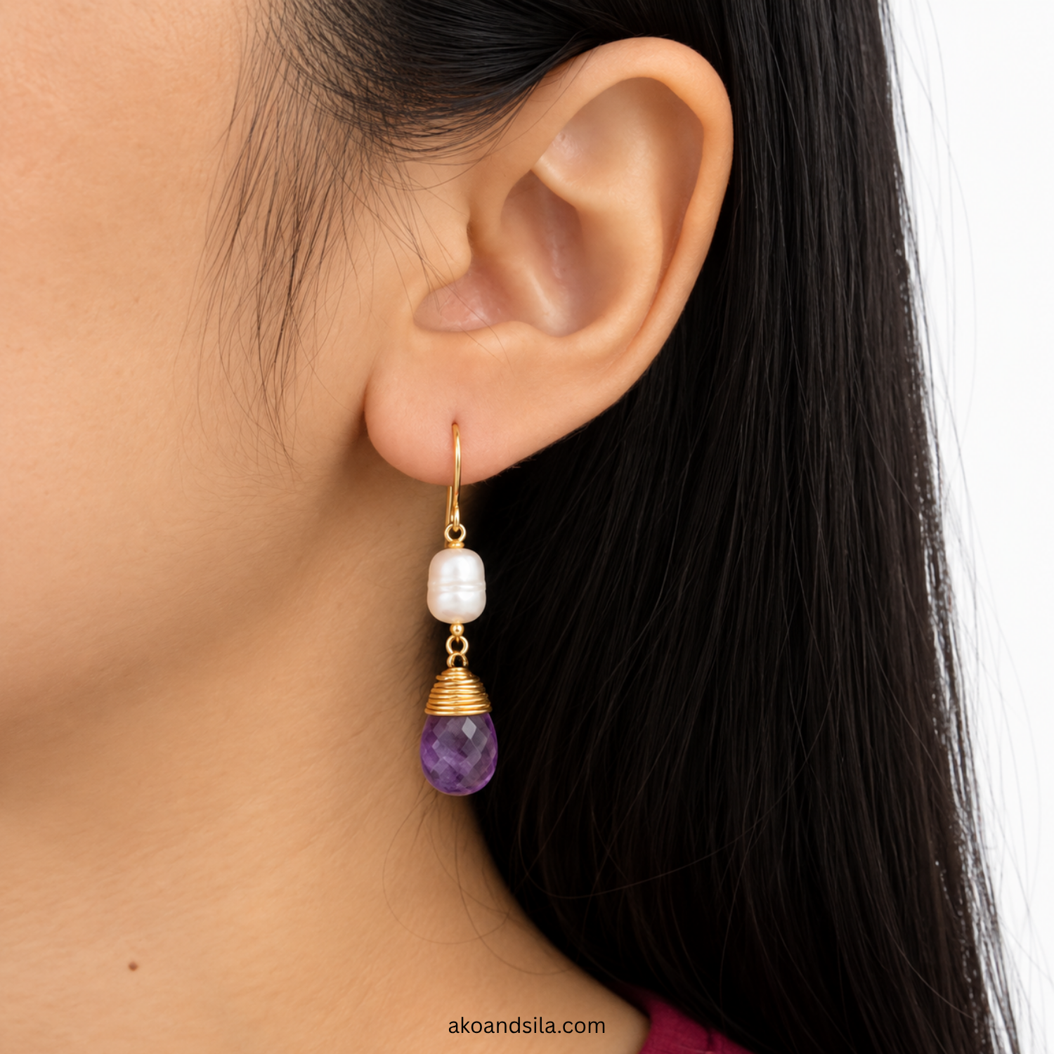 Luna In Dark Orchid Earrings - Image 2
