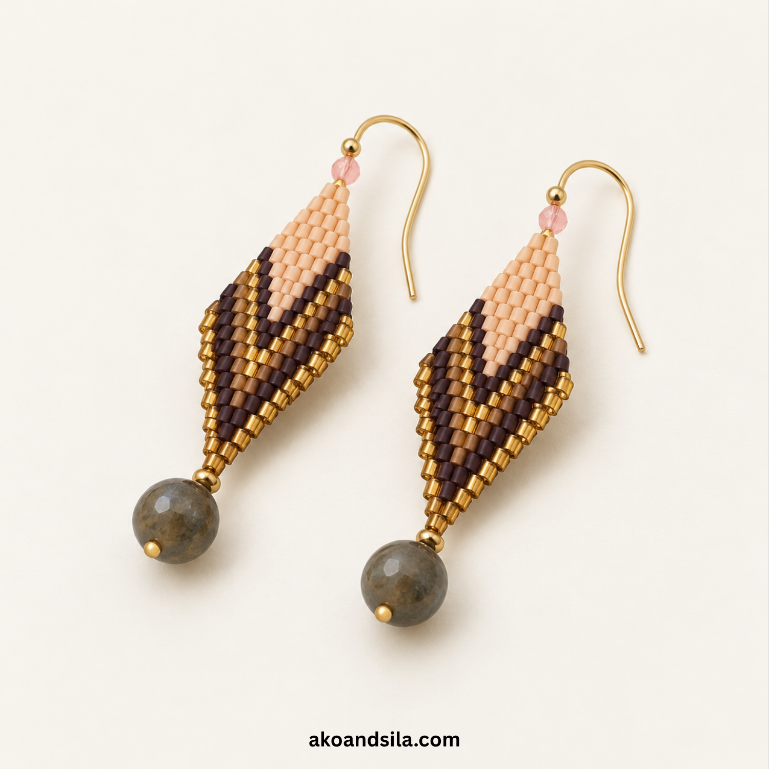 Brown Nazar Drop Earrings - Image 4