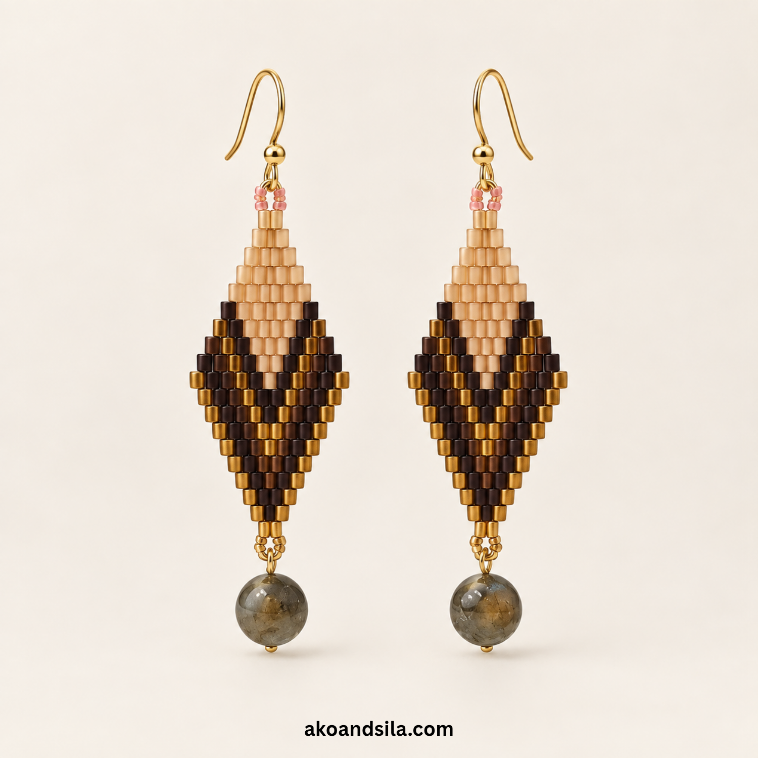 Brown Nazar Drop Earrings - Image 3