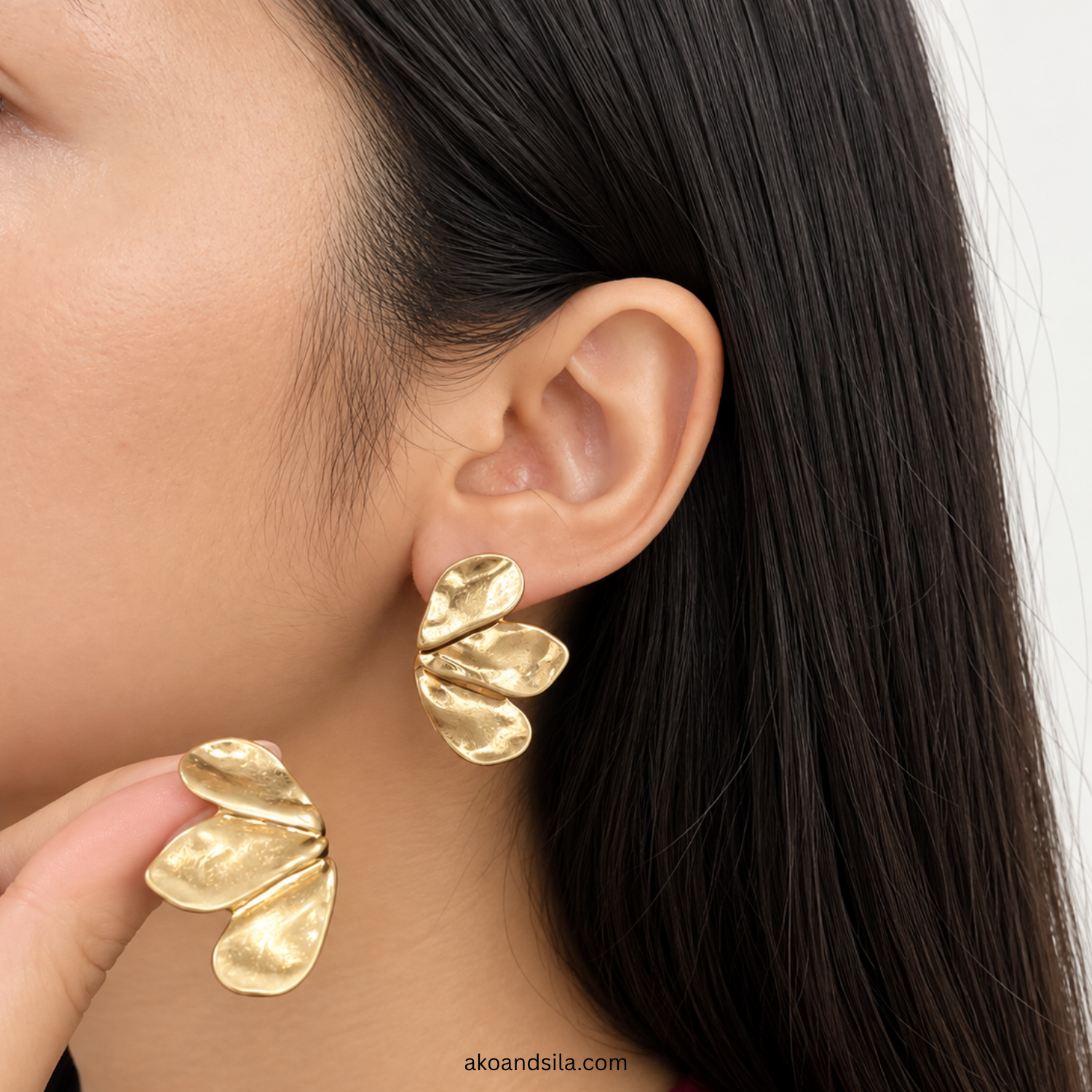 Golden Drop Earrings - Image 2