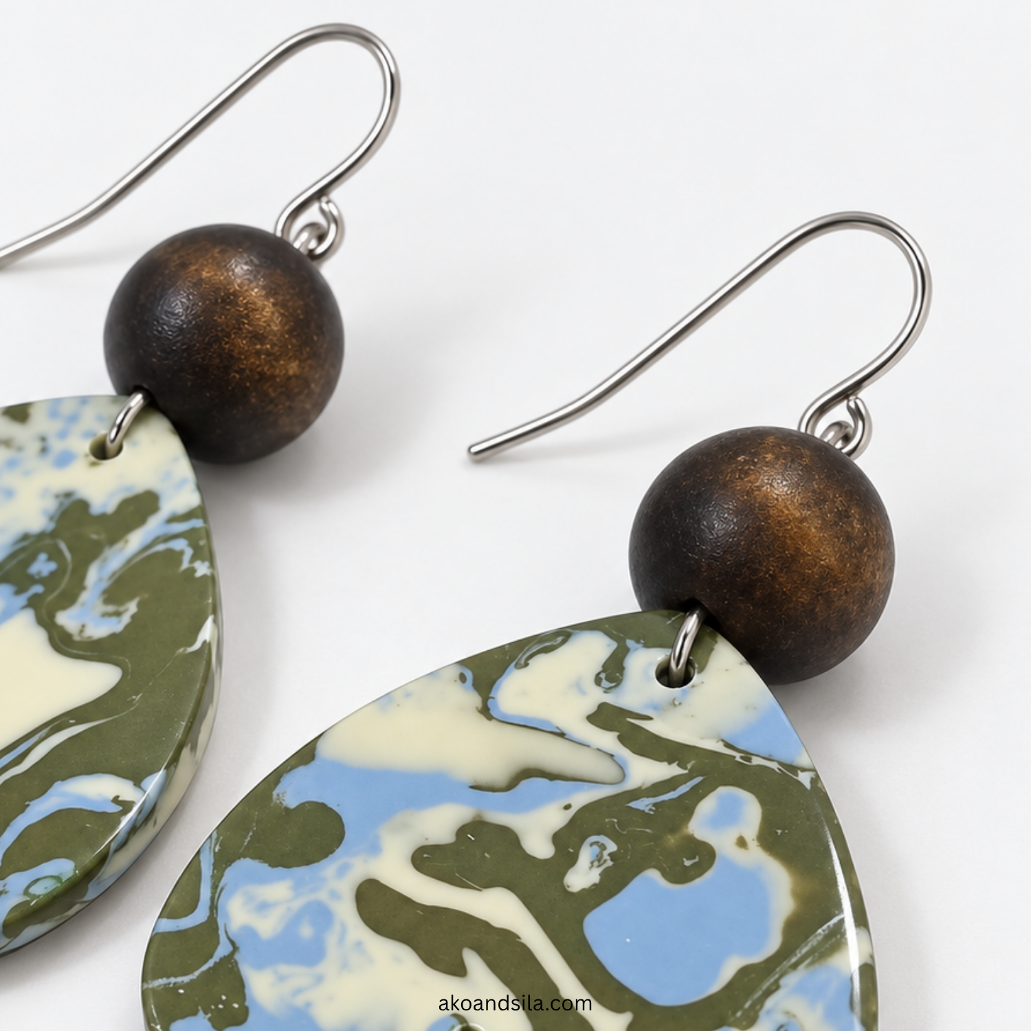 Olive Drop Earrings - Image 4