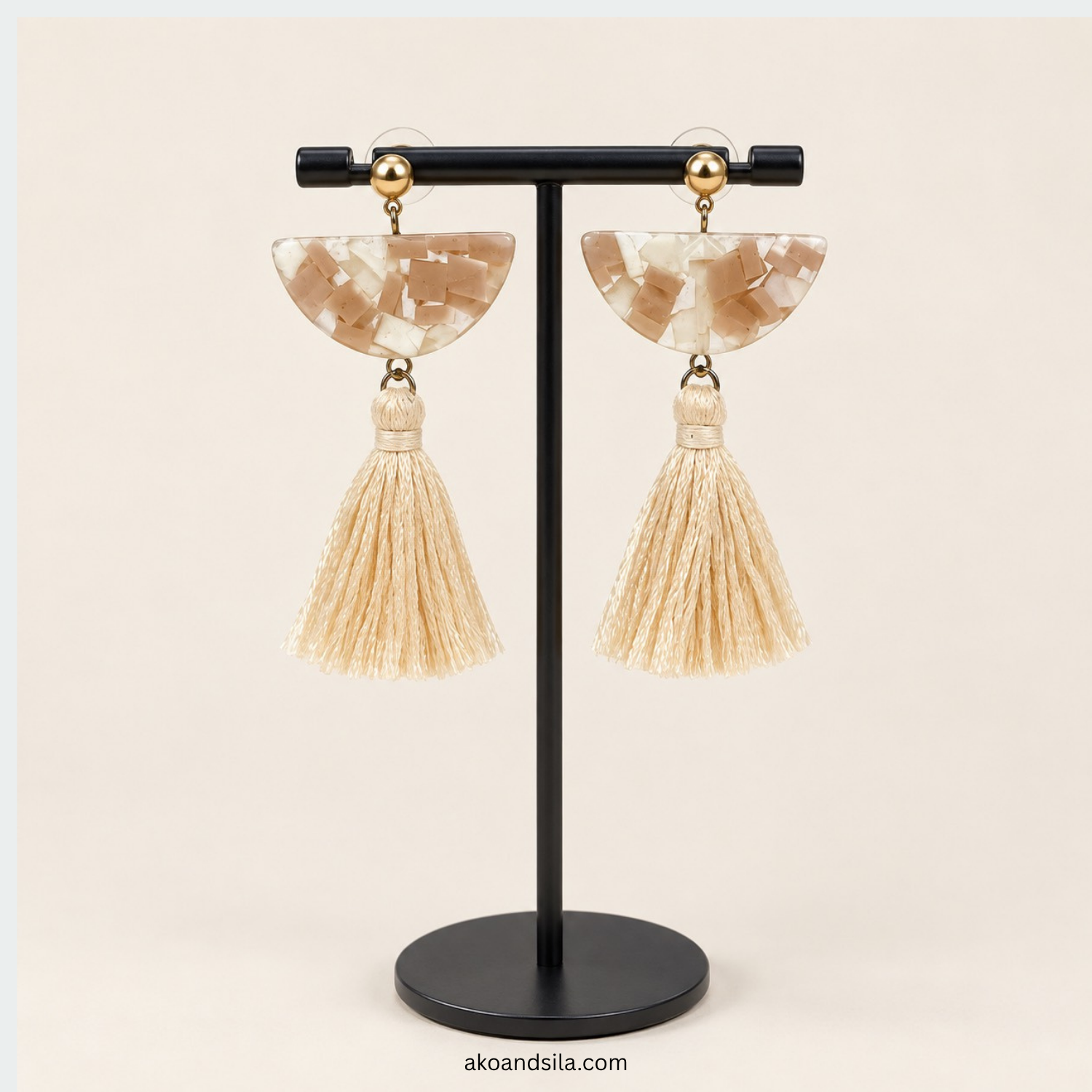 Blush Tassel Earrings - Image 4