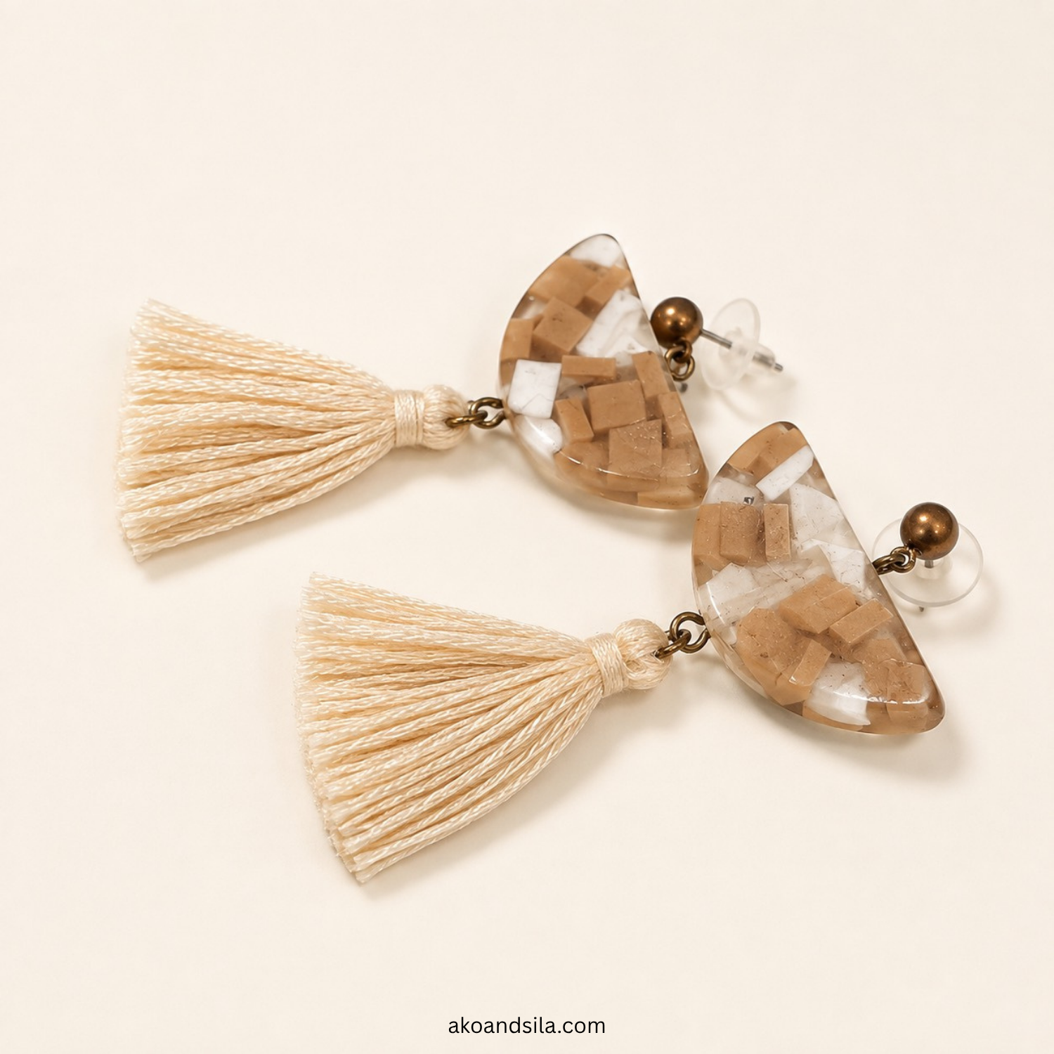 Blush Tassel Earrings - Image 3