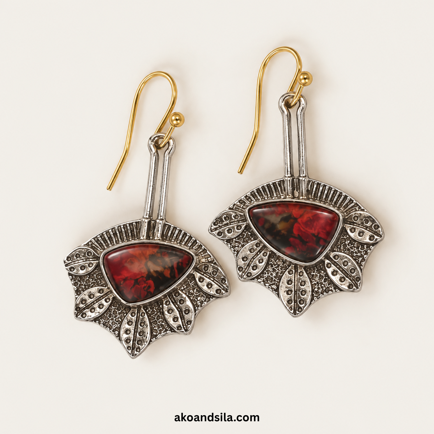 Rust Shield Earrings - Image 4
