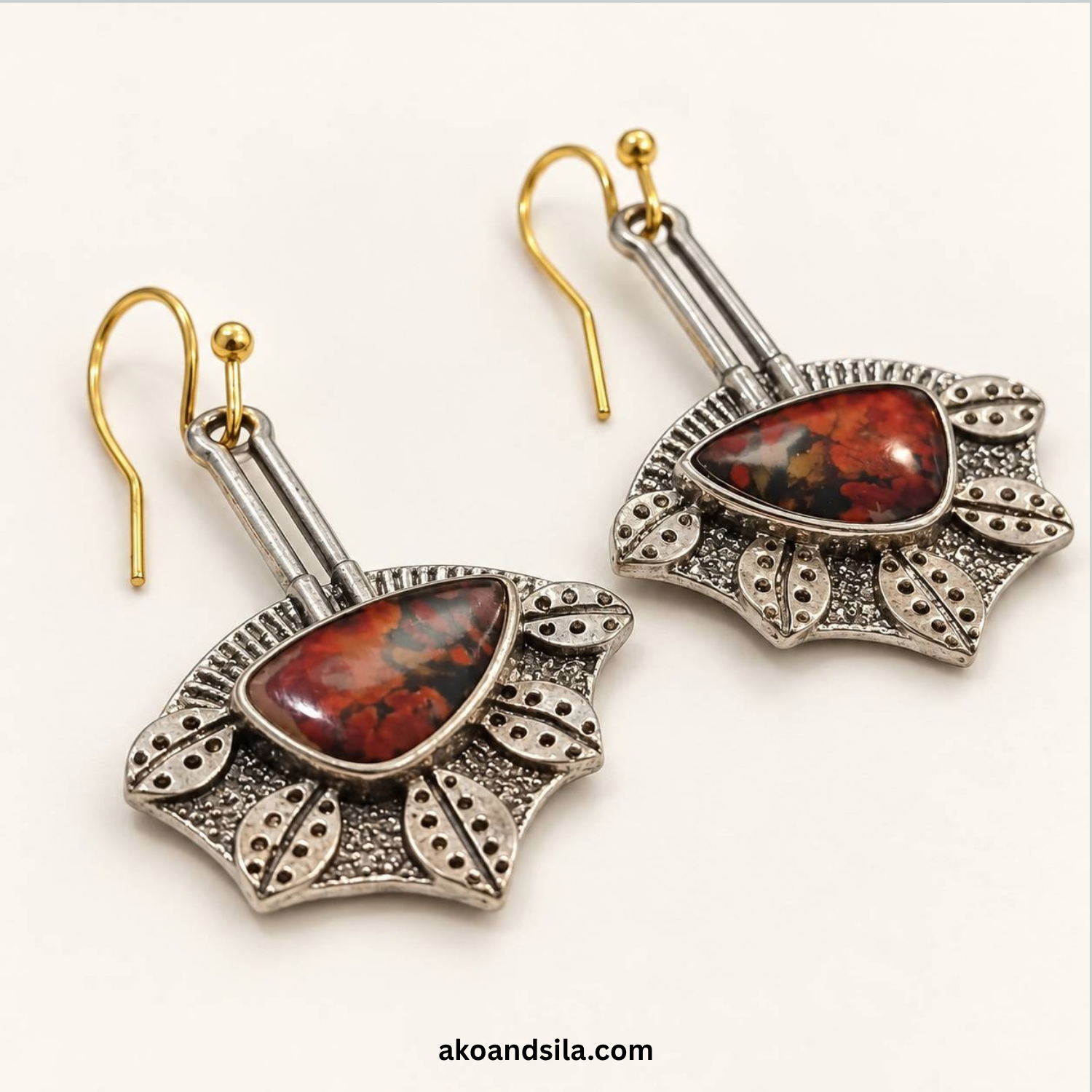 Rust Shield Earrings - Image 3