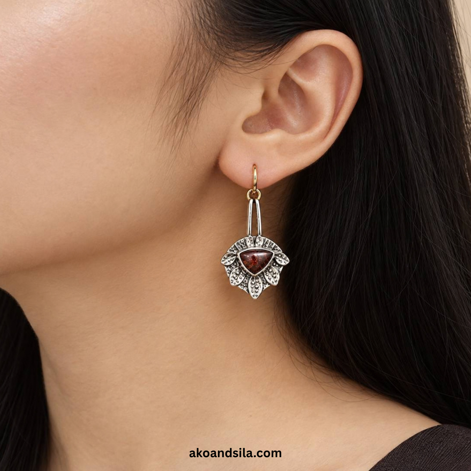 Rust Shield Earrings - Image 2