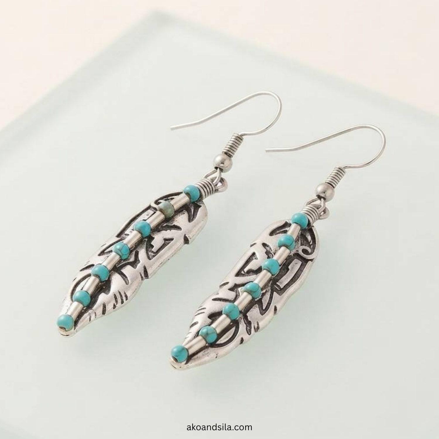 Beaded Feather Earrings - Image 4