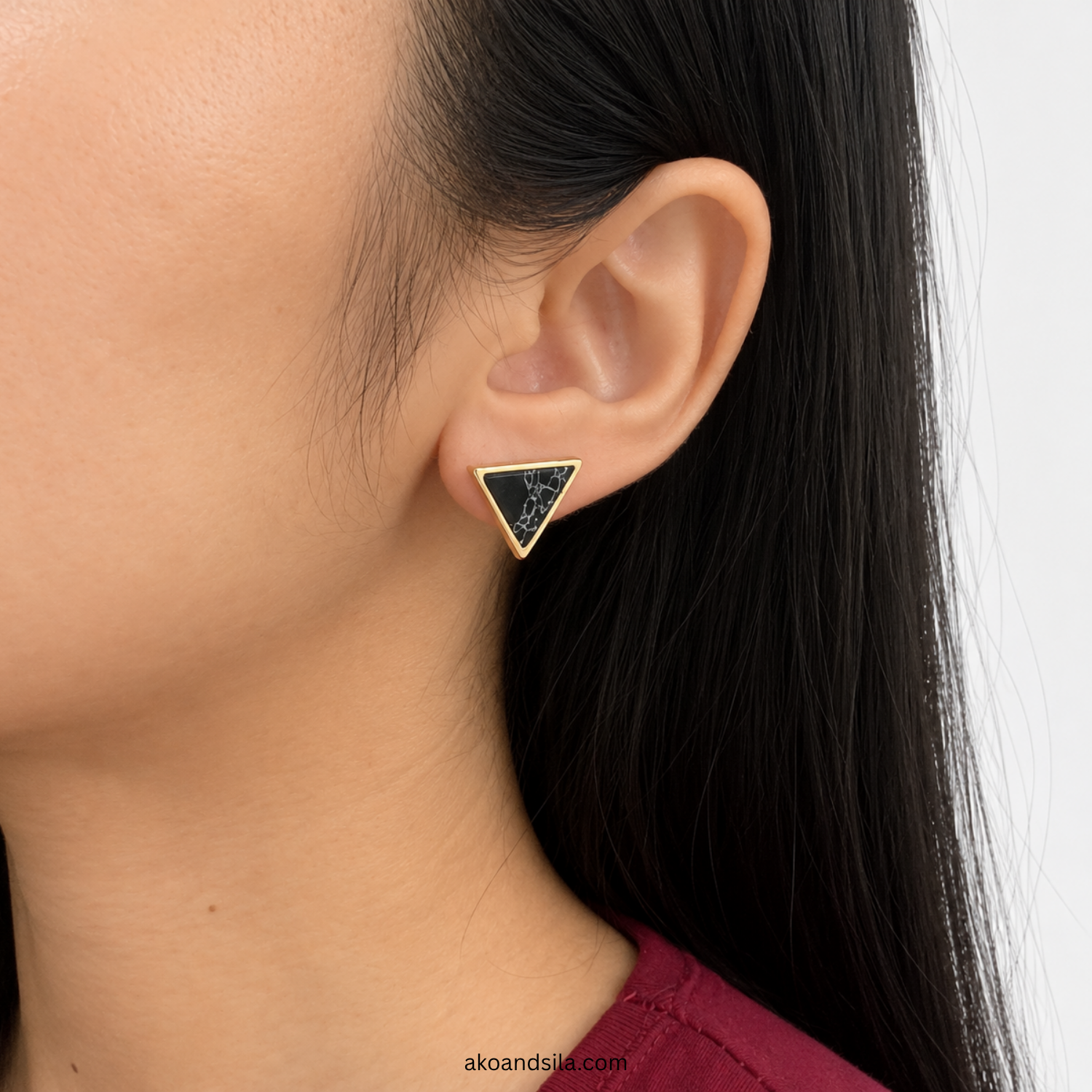 Noir Apex Stud Earrings - Image 2