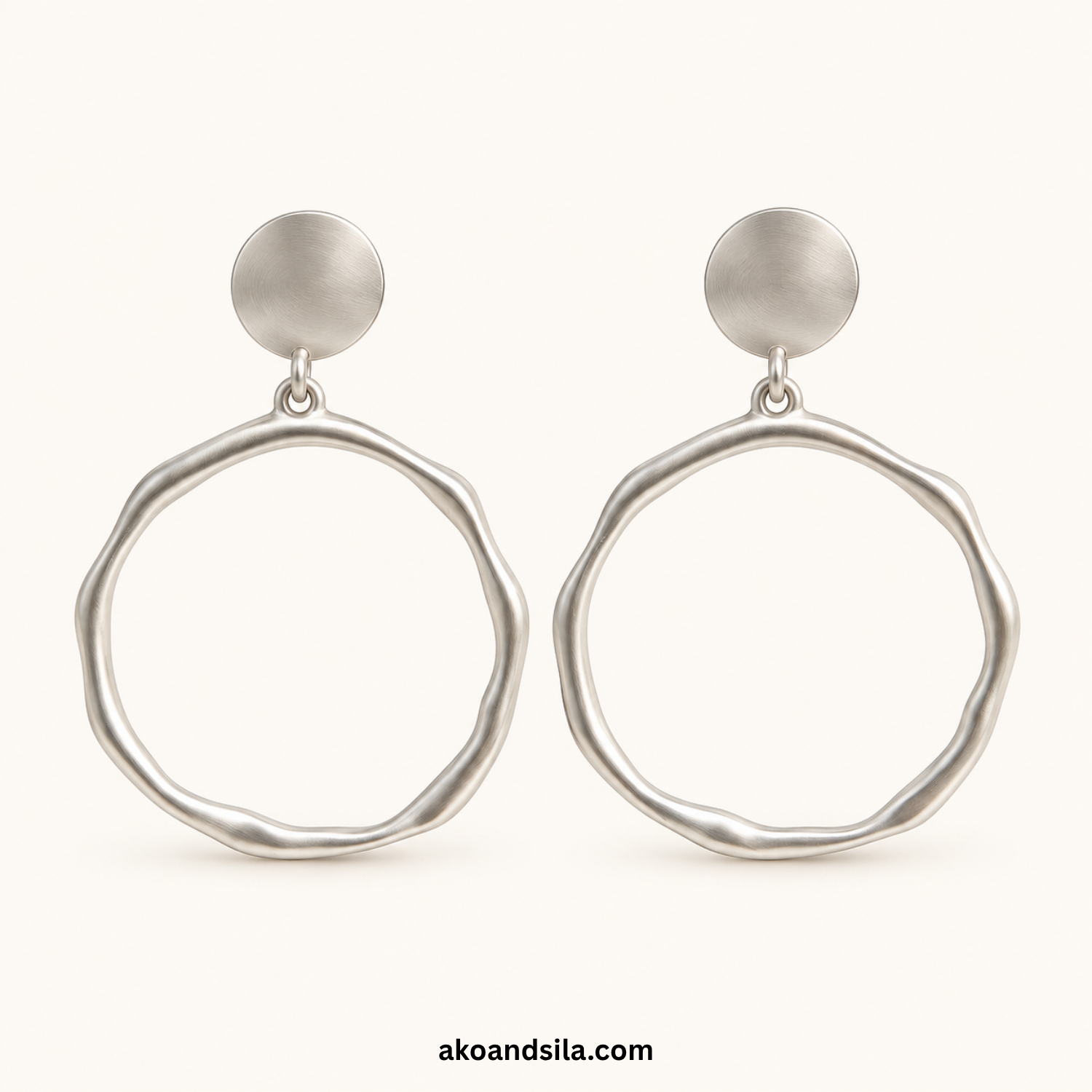 Silver Open Circle Earrings - Image 4