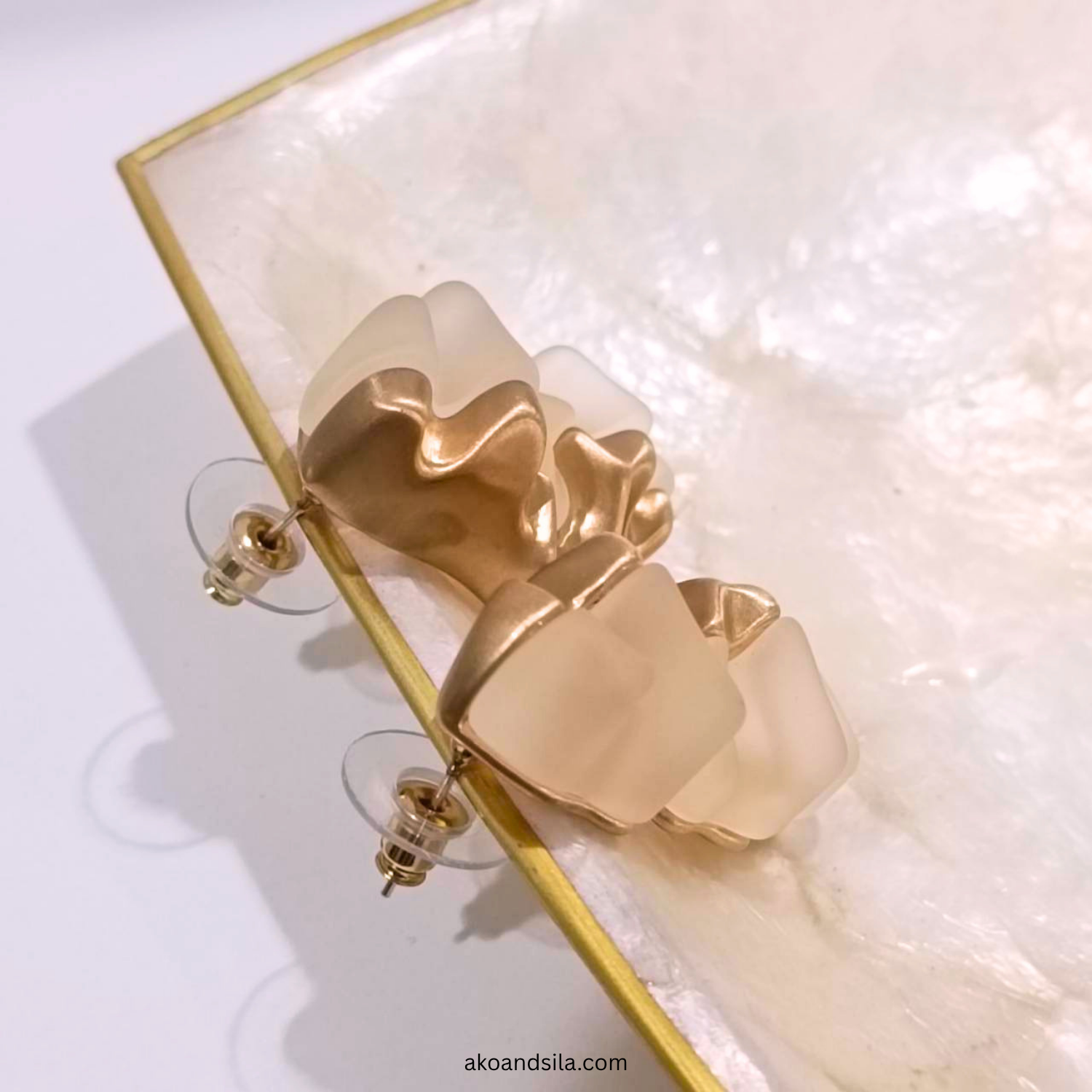 Golden Spiral Threader Earrings - Image 3