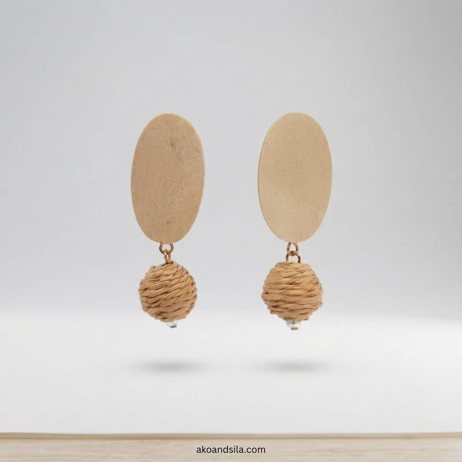 Natural Woven Earrings - Image 3