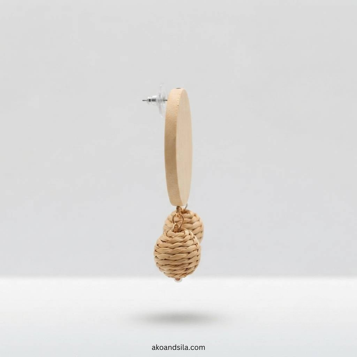 Natural Woven Earrings - Image 4