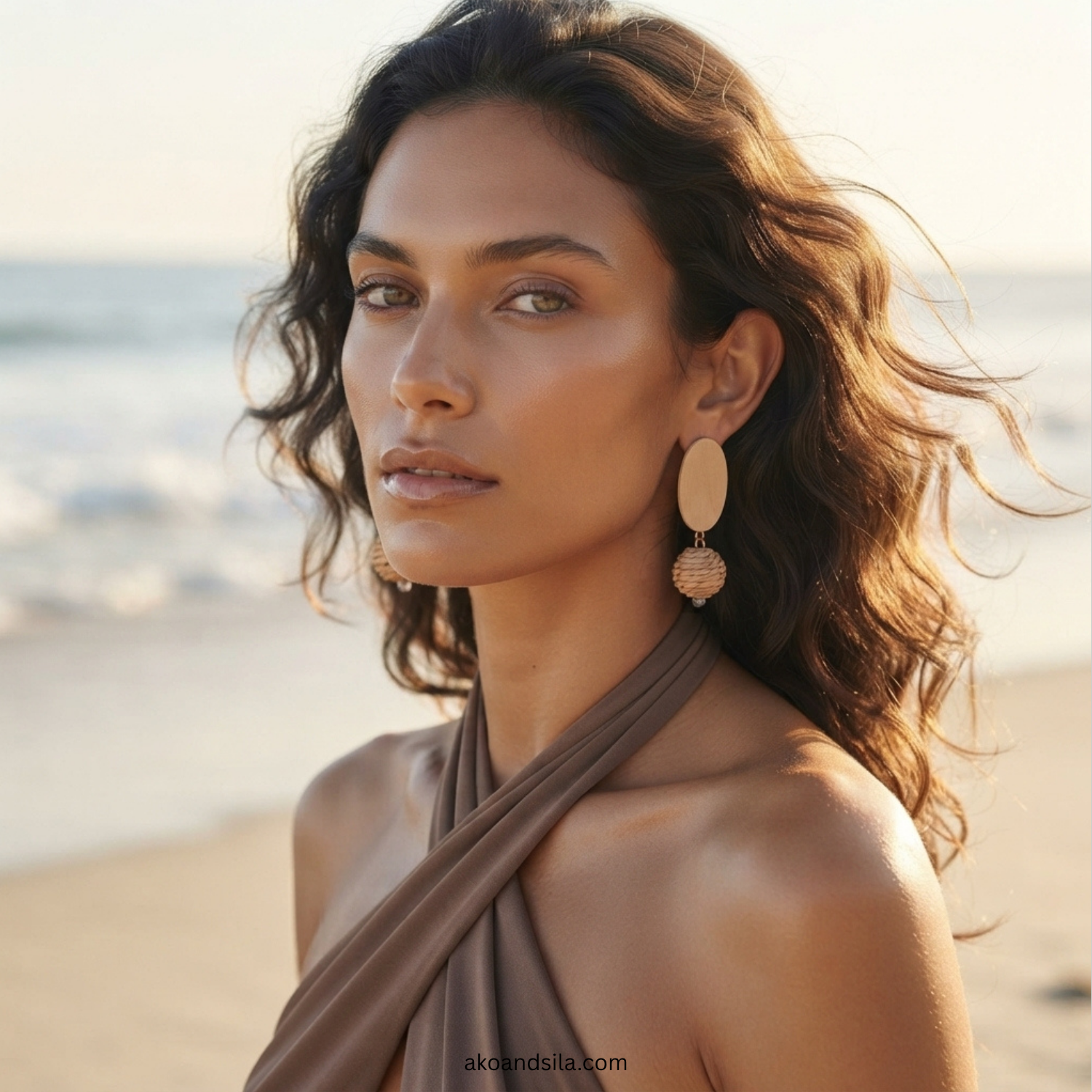 Natural Woven Earrings - Image 2