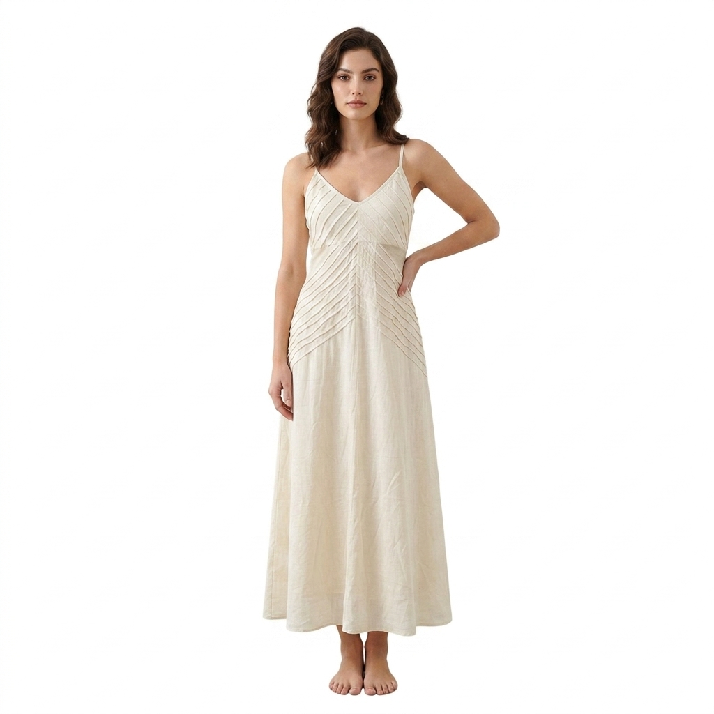 Pleated Strap Free Size Dress - Image 3