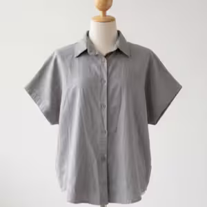 Grey Tie Neck Free Size Shirt