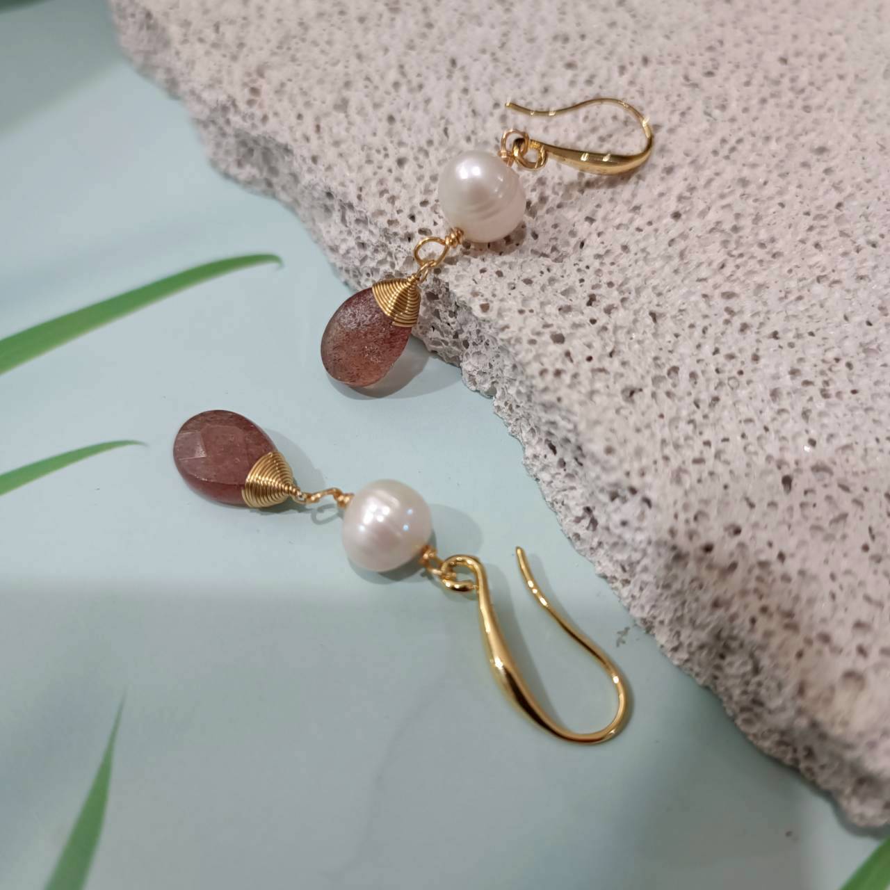 Pearl In Cherry Blossom Earrings - Image 4