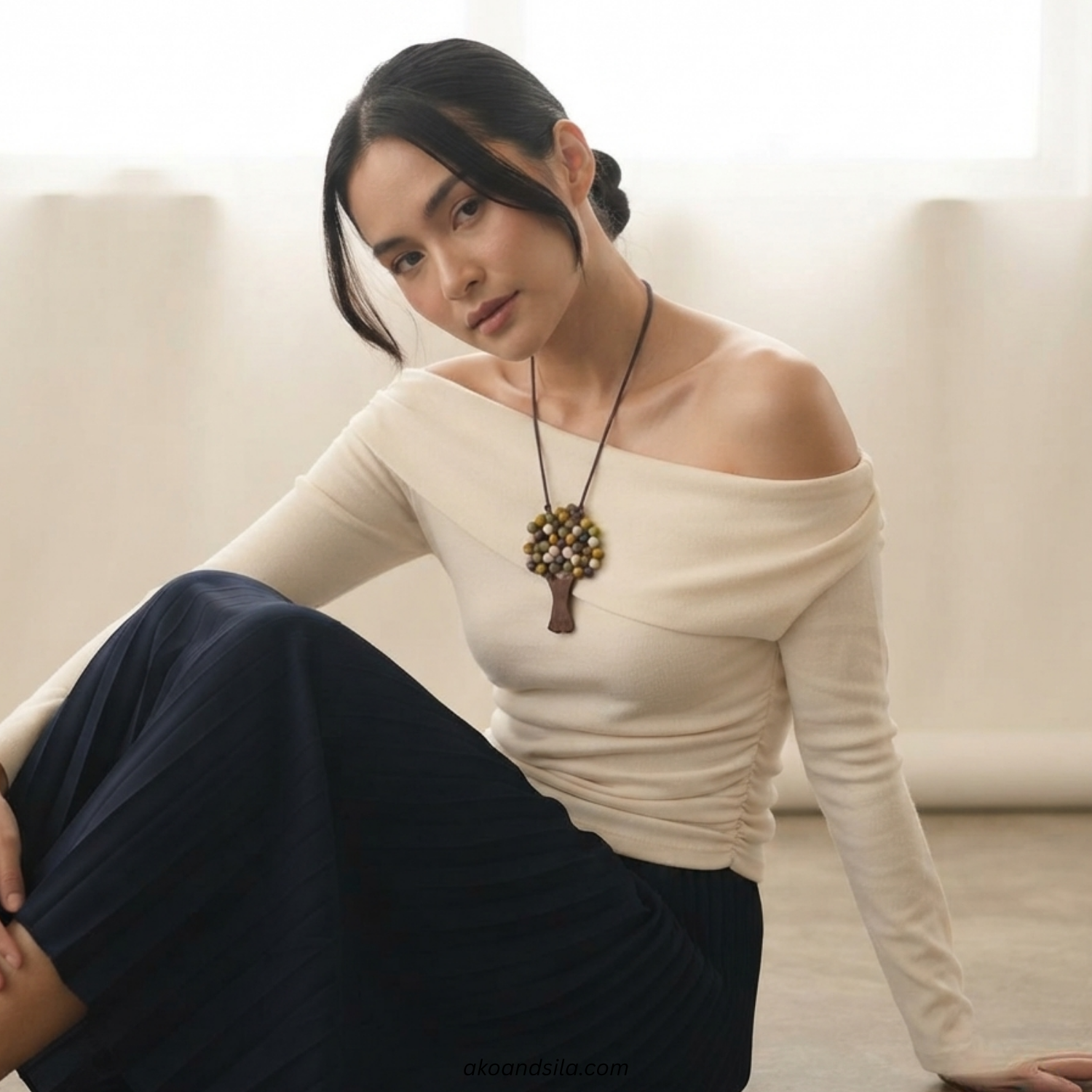 Neutral Tree Pendant Necklace - Image 2