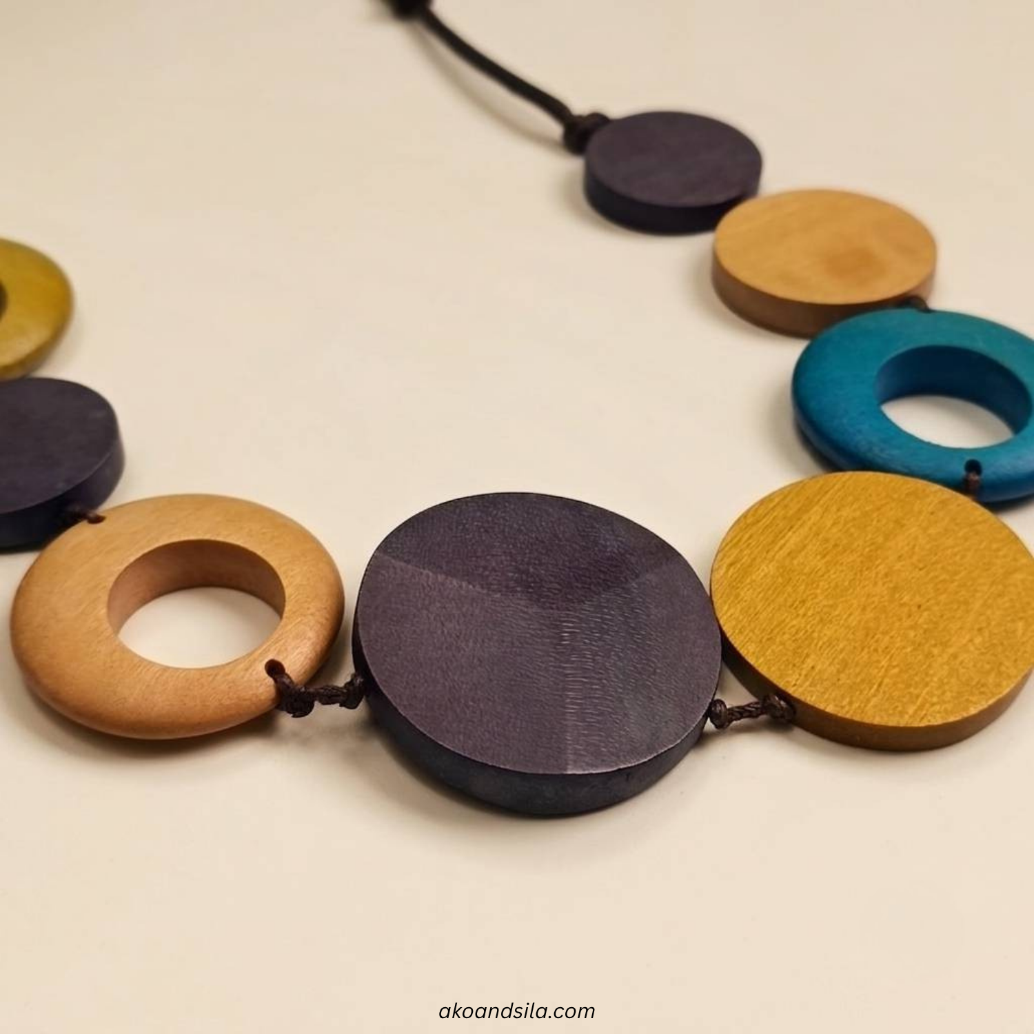 Mixed Circle Disc Necklace - Image 2