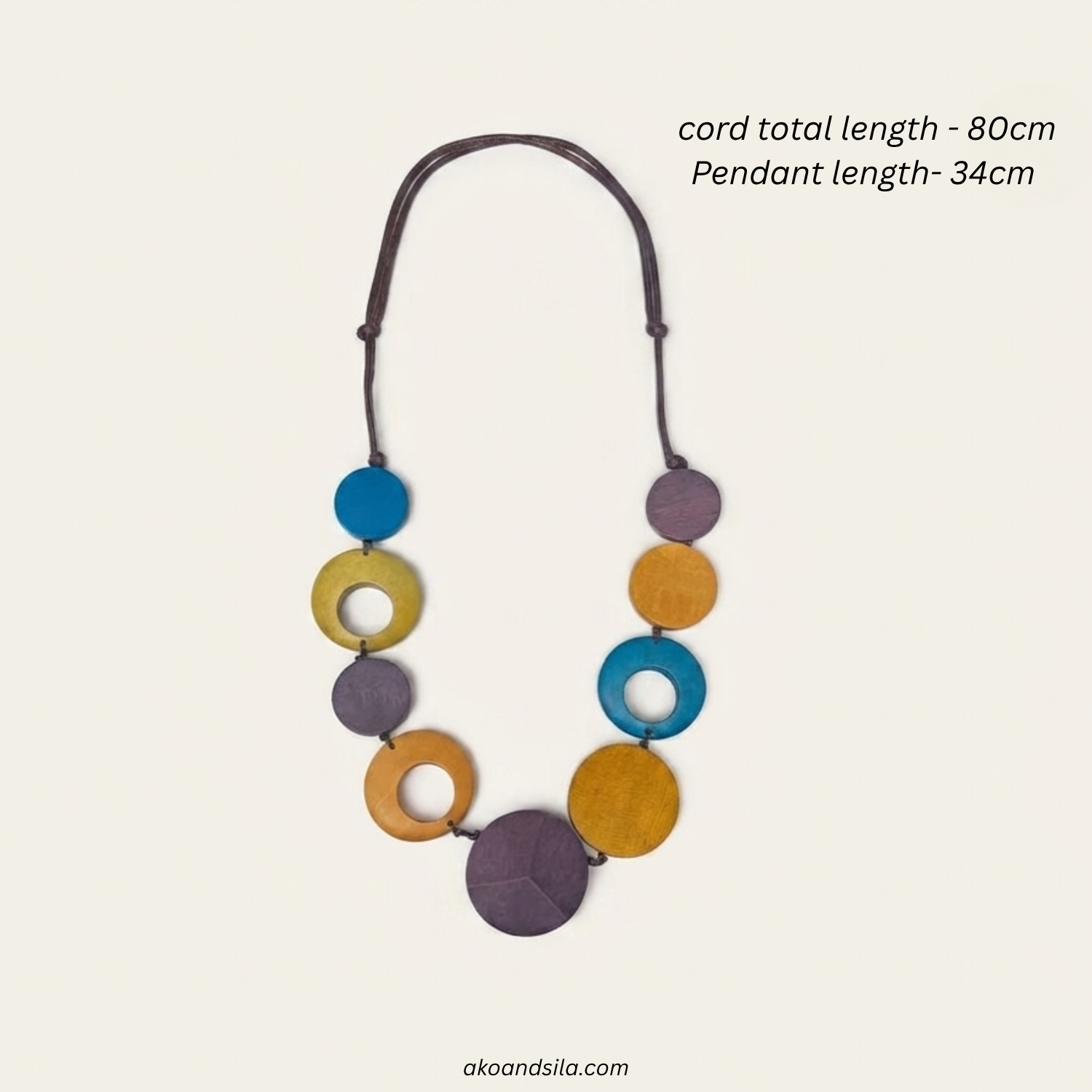 Mixed Circle Disc Necklace - Image 4