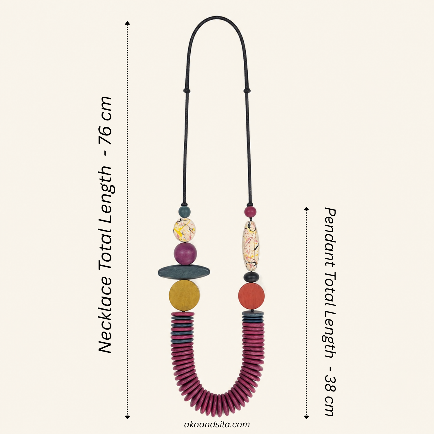 Magenta Disc Statement Necklace - Image 4