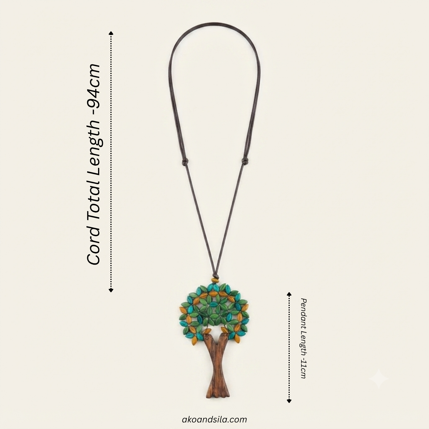 Green Tree Pendant Necklace - Image 3