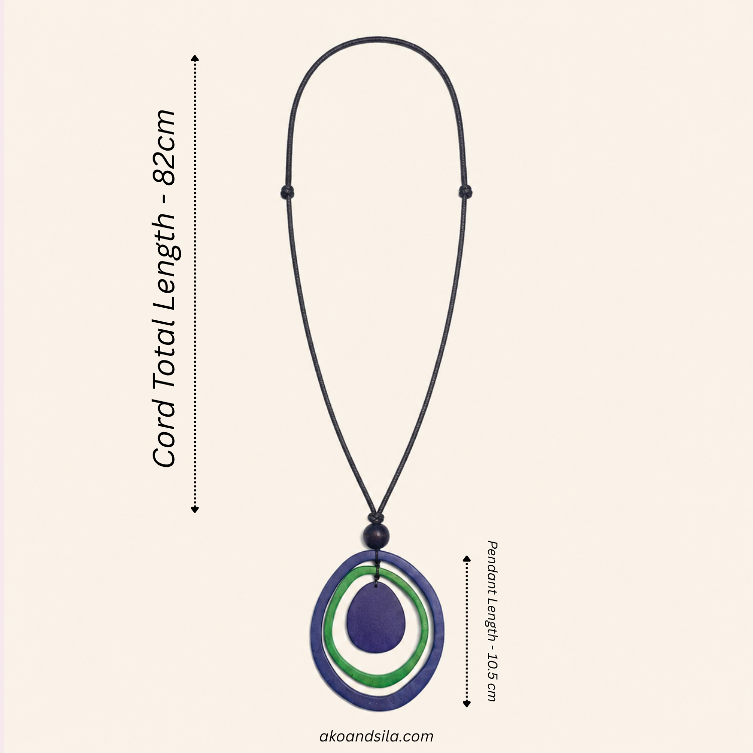 Layered Ring Wood Necklace - Image 3