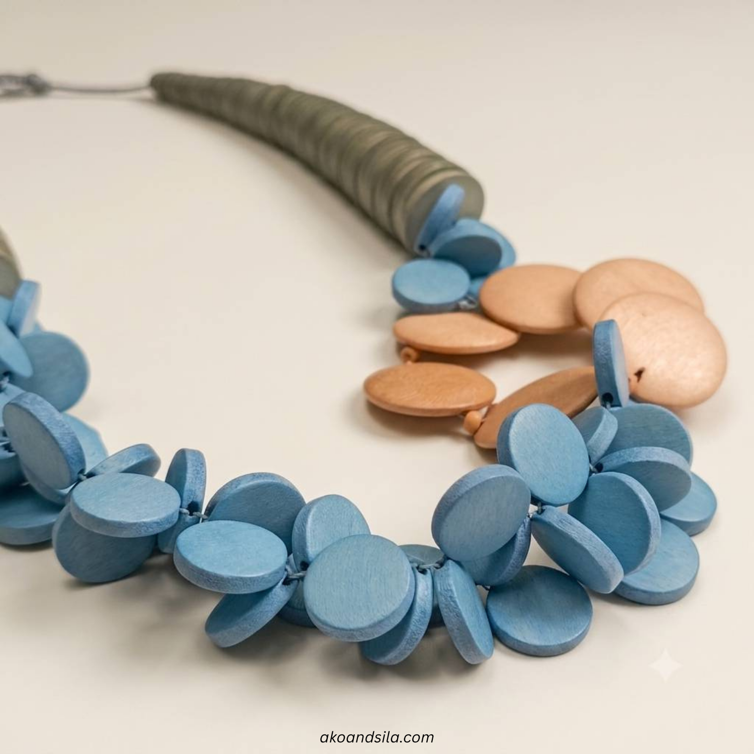 Blue Pink Disc Necklace - Image 2