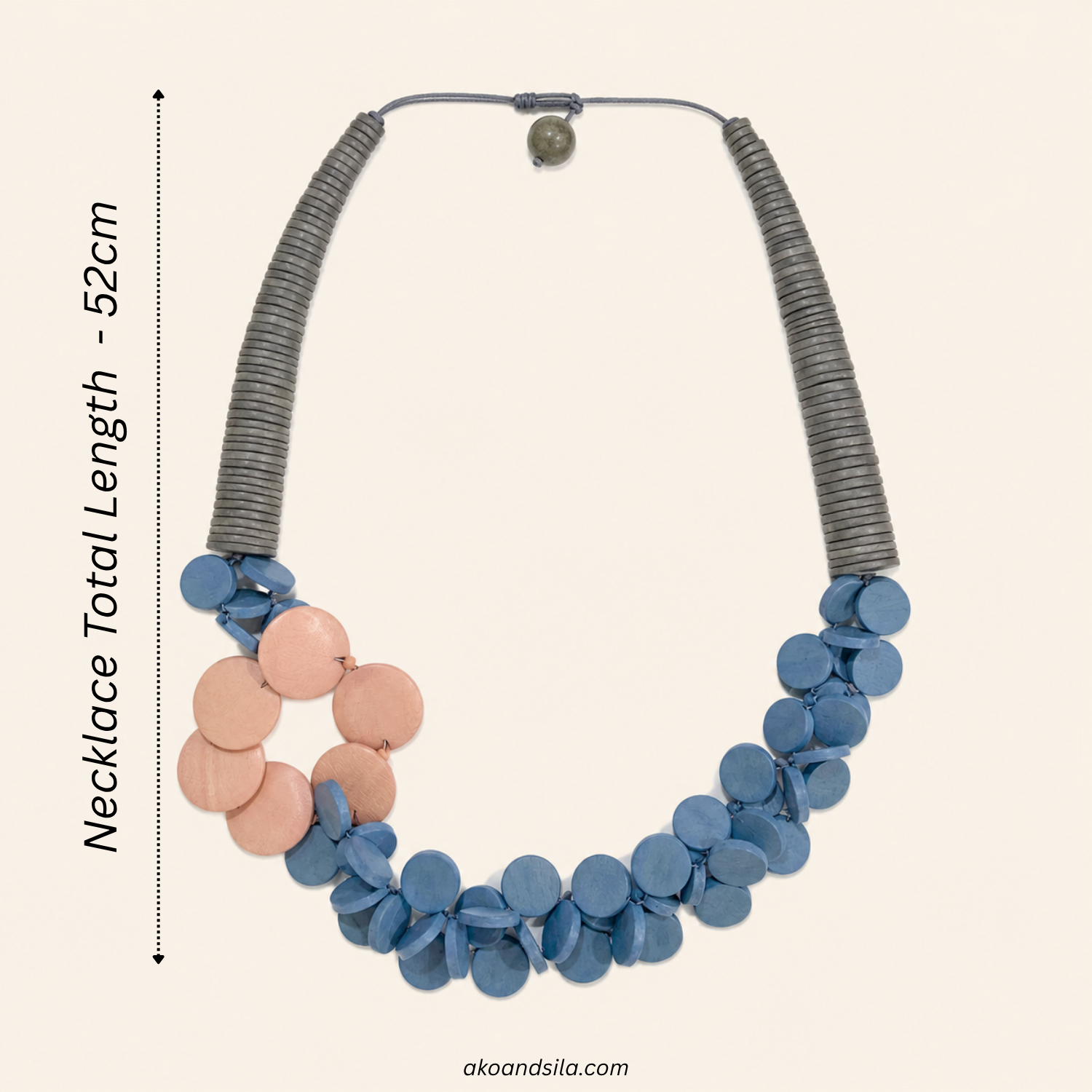 Blue Pink Disc Necklace - Image 3