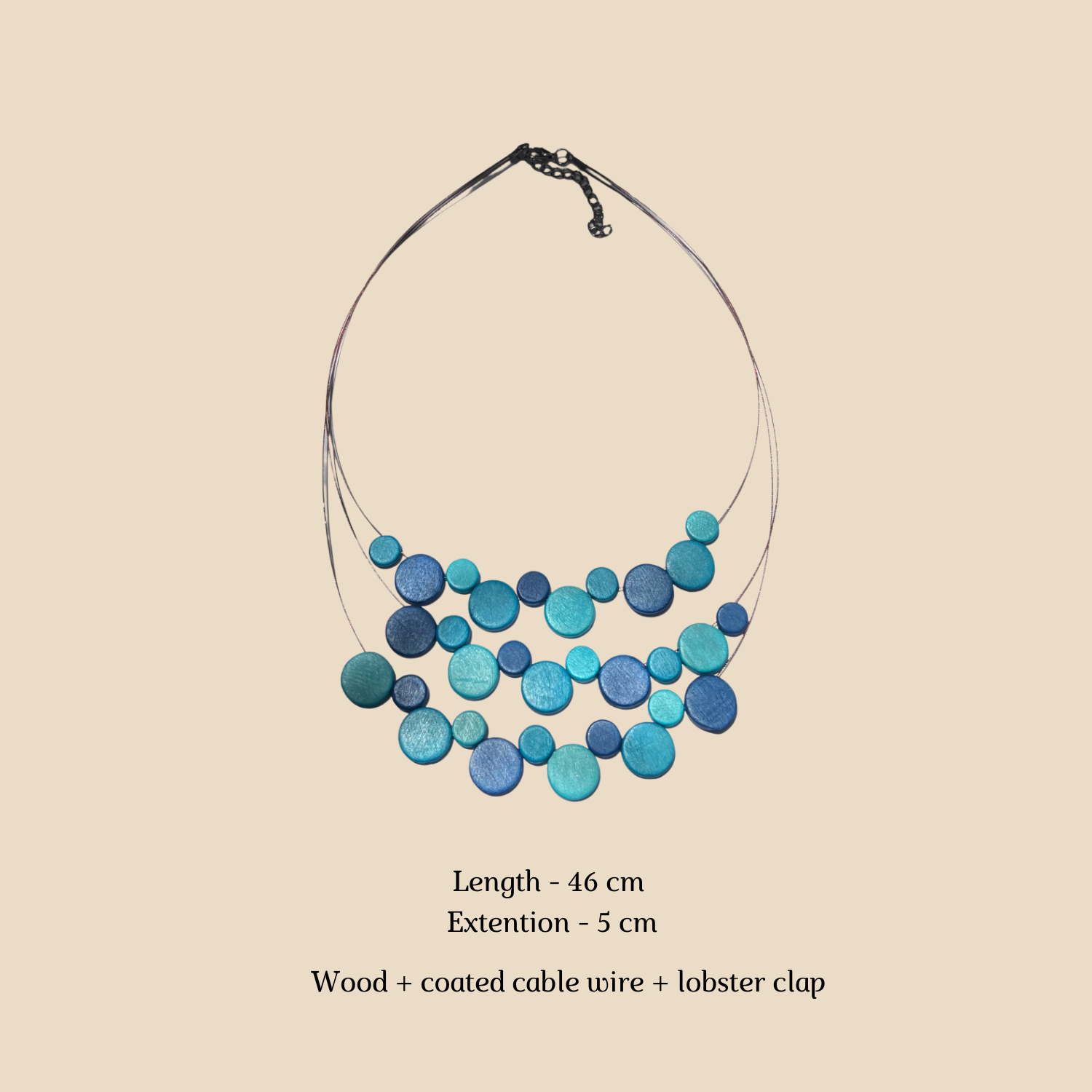 Blue Disc Bib Necklace - Image 2