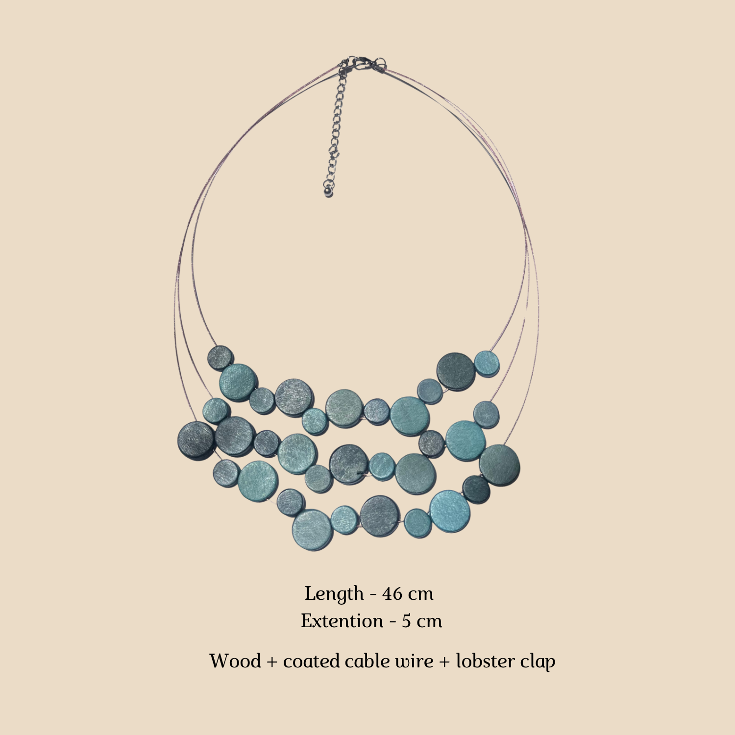 Green Disc Bib Necklace - Image 2
