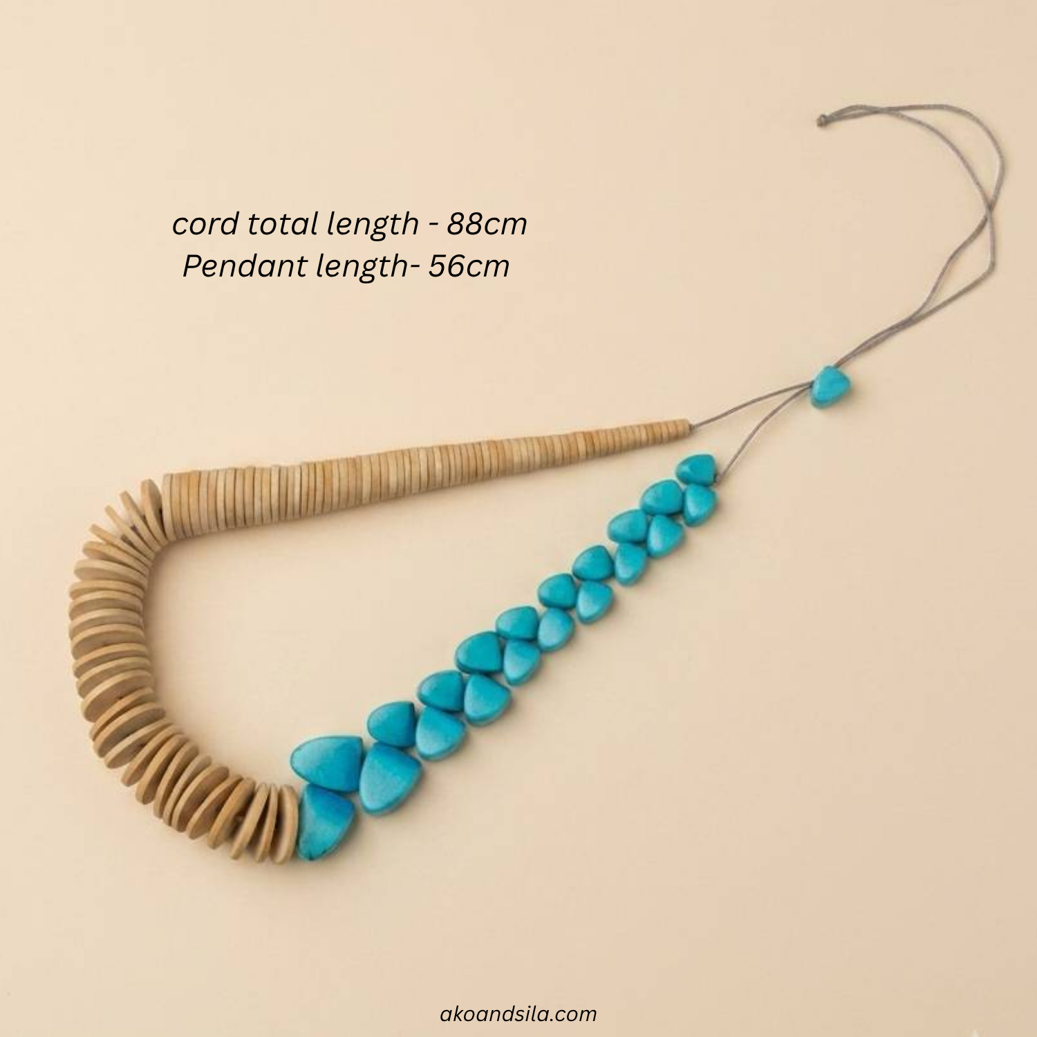 Aqua Natural Curve Necklace - Image 3
