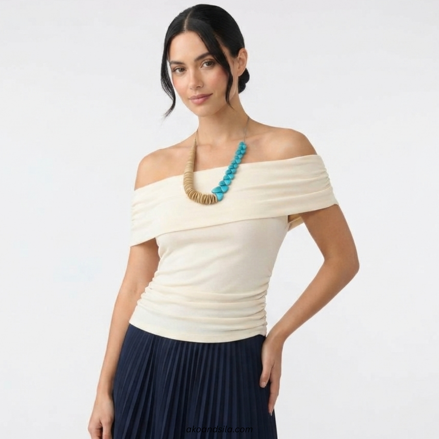 Aqua Natural Curve Necklace - Image 4