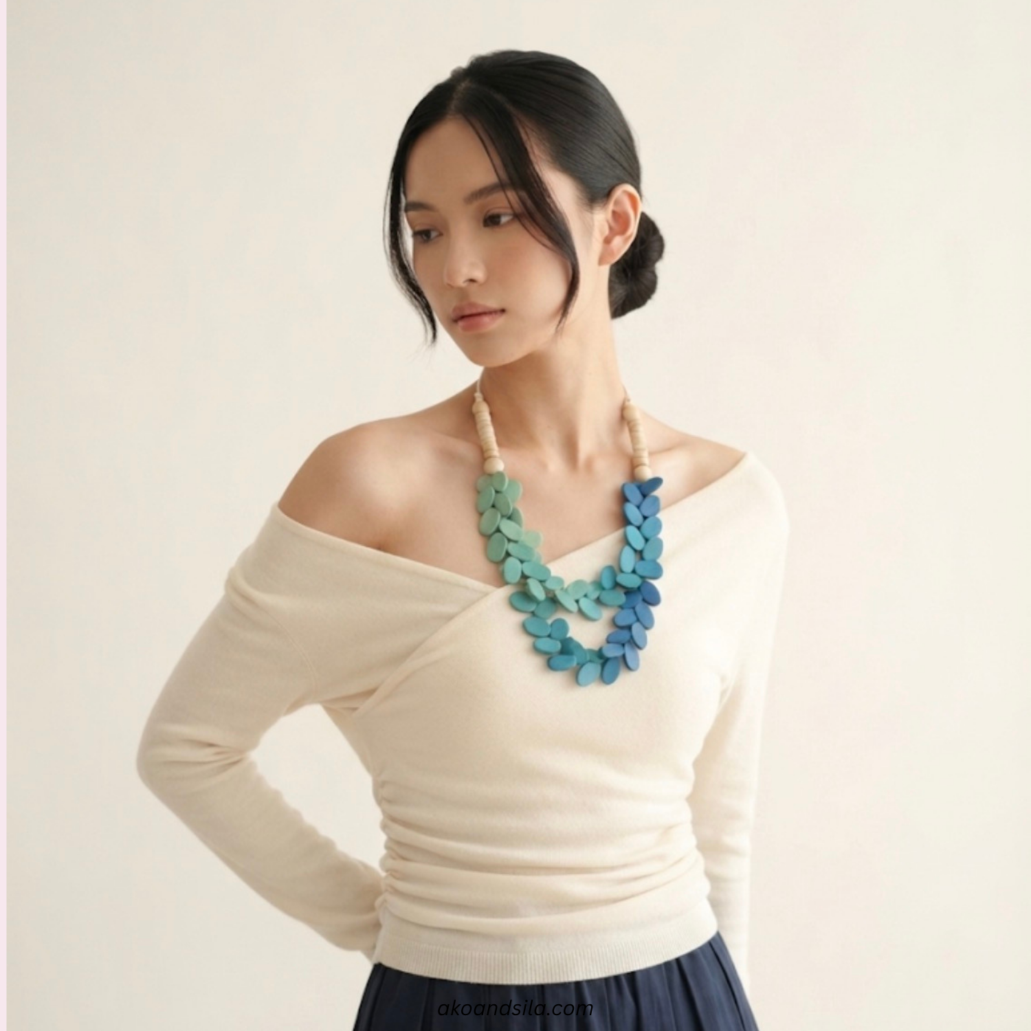 Blue Pebble Necklace - Image 4