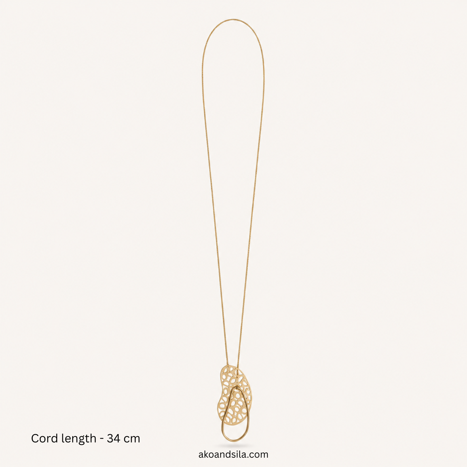 Golden Filigree Leaf Necklace - Image 3