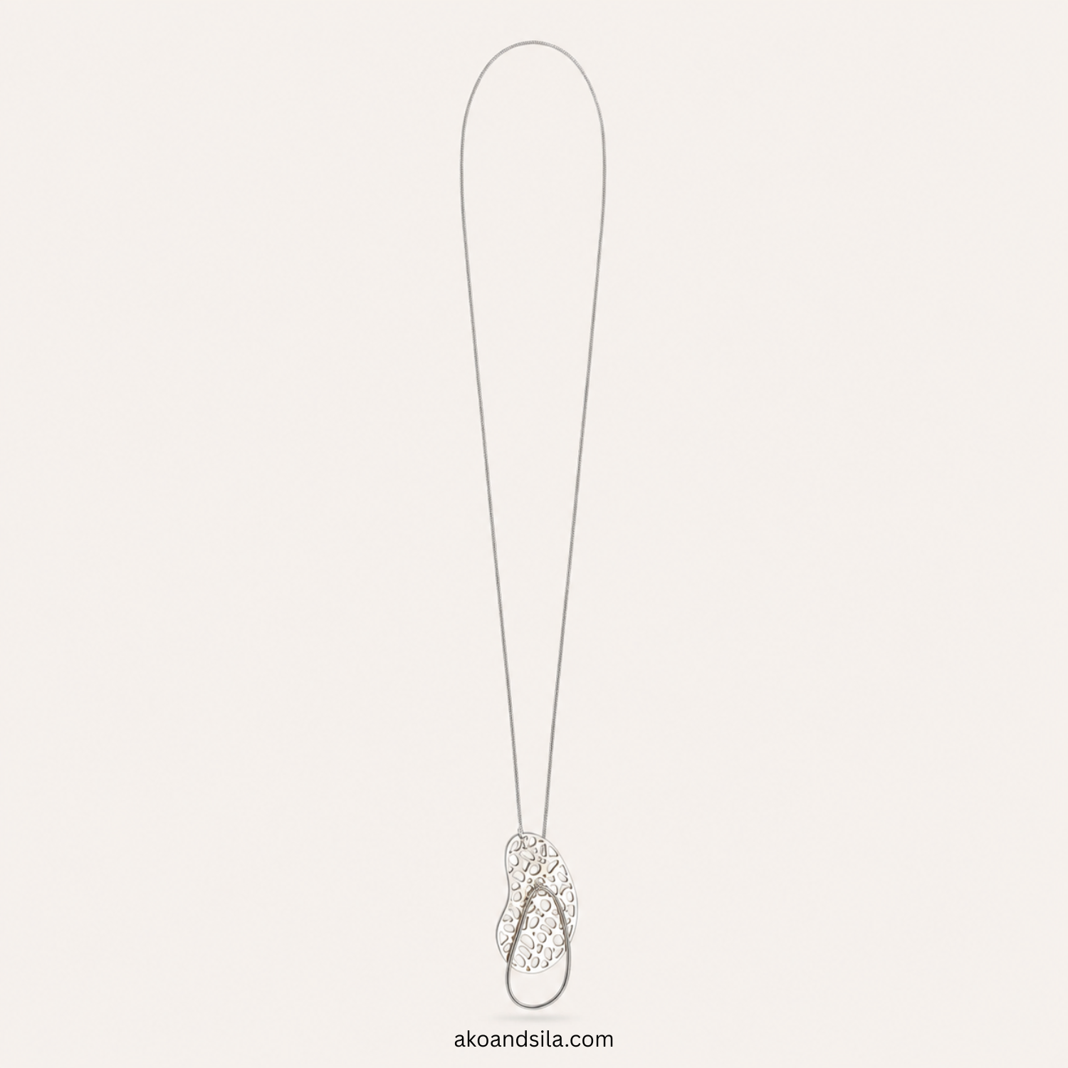 Silver Filigree Leaf Necklace - Image 3