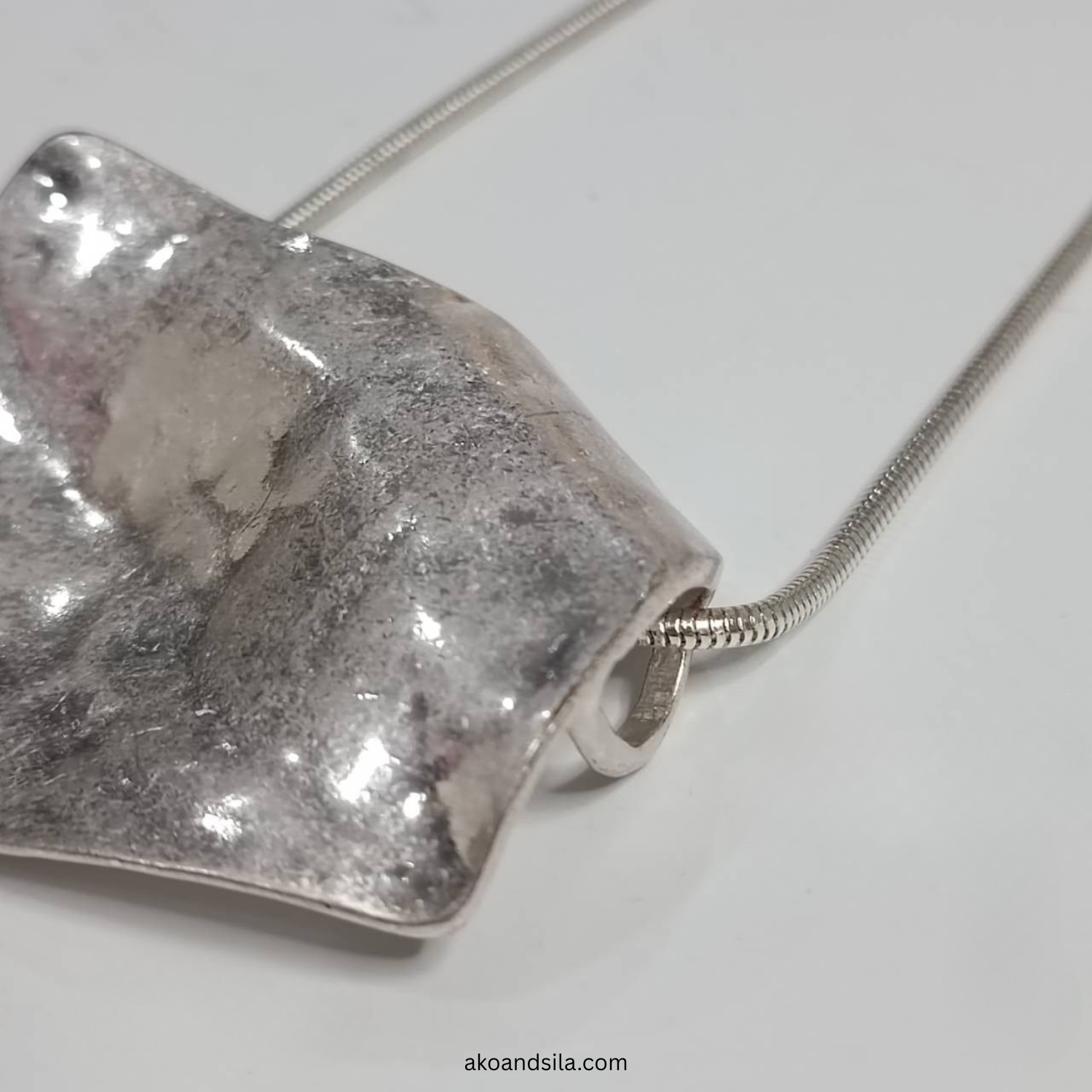 Silver Trapeze Necklace - Image 4