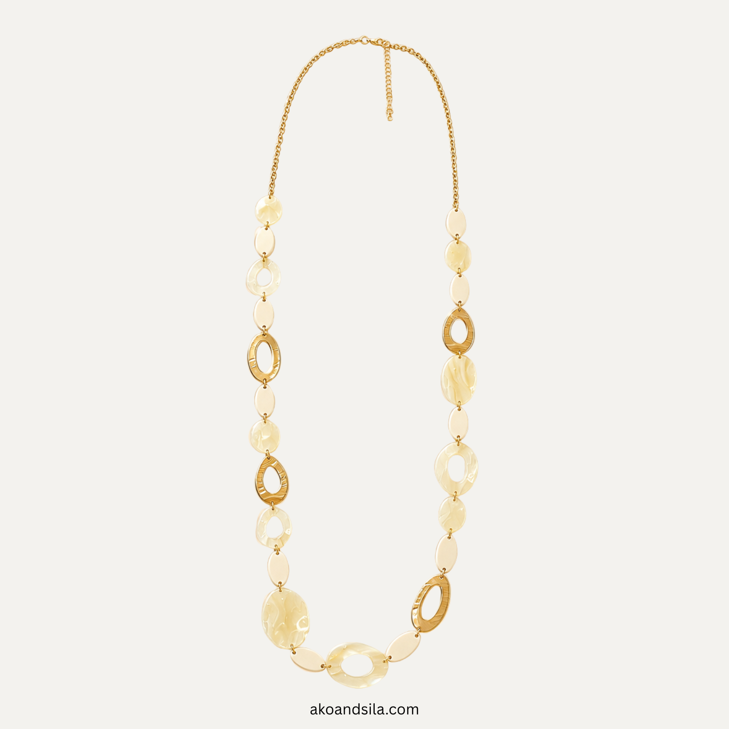 Neutral Acrylic Link Necklace - Image 3