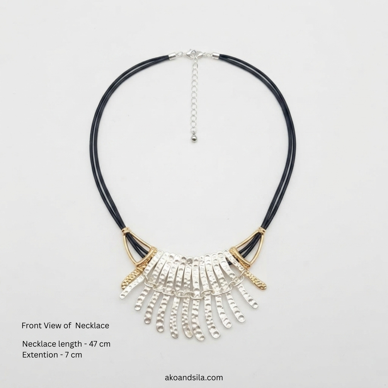 Golden Ivory Fringe Cord Necklace - Image 3