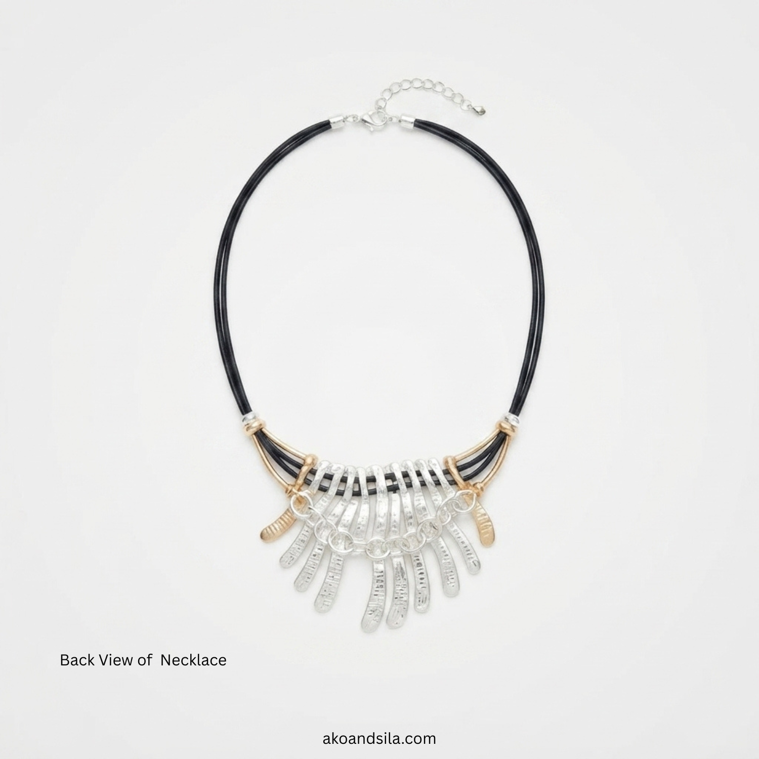 Golden Ivory Fringe Cord Necklace - Image 4