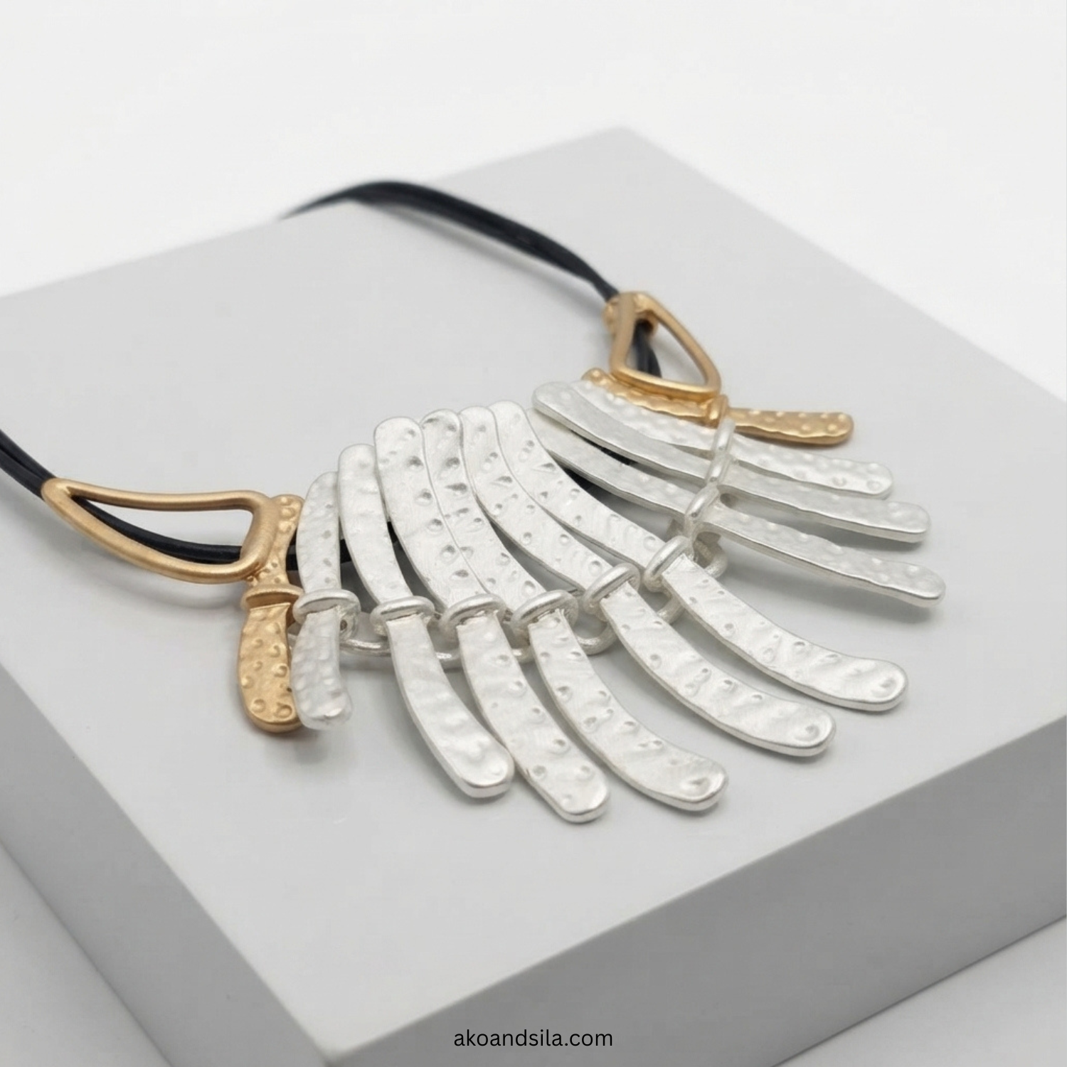 Golden Ivory Fringe Cord Necklace - Image 5